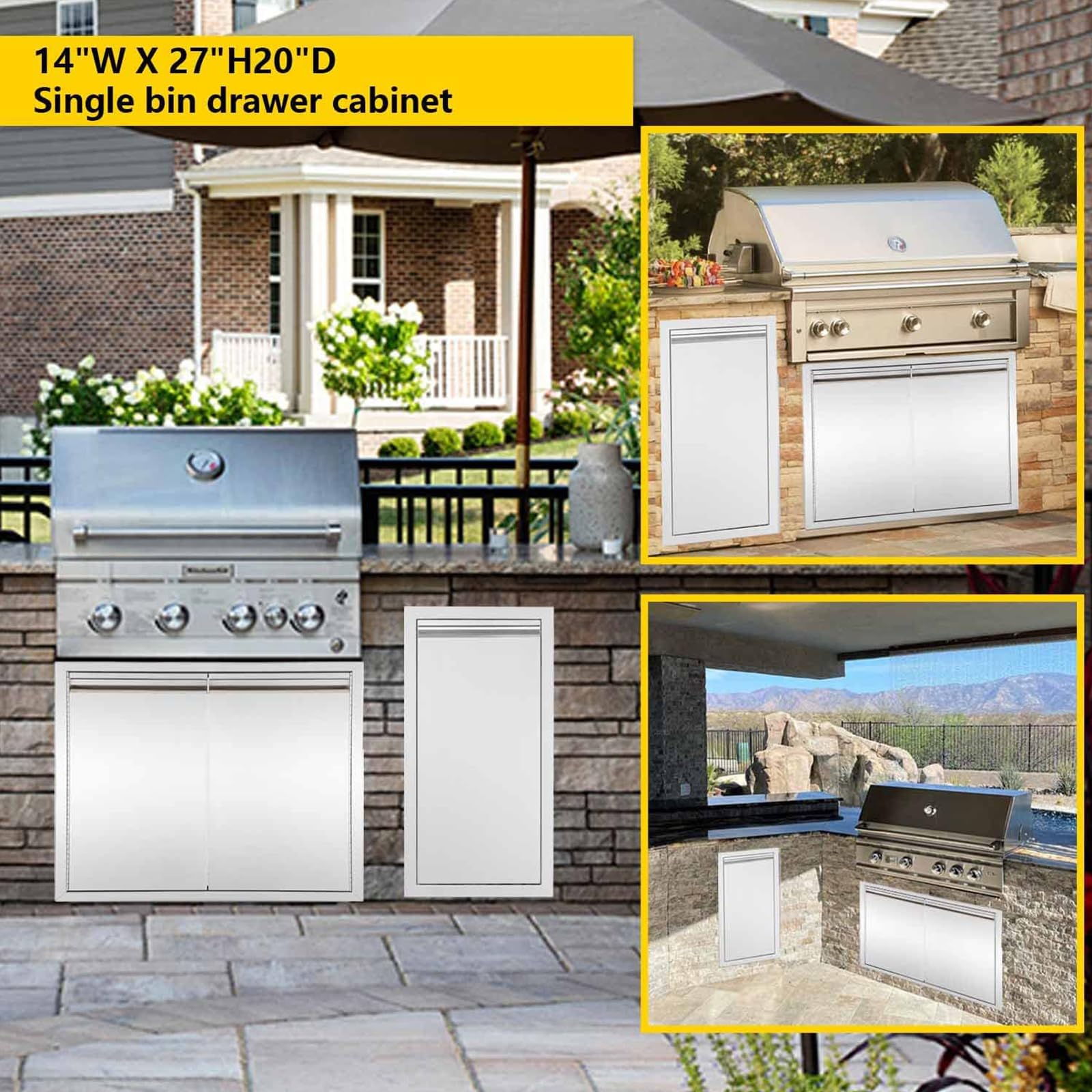 Stainless Steel Propane Tank Drawer for Outdoor Kitchen - 17