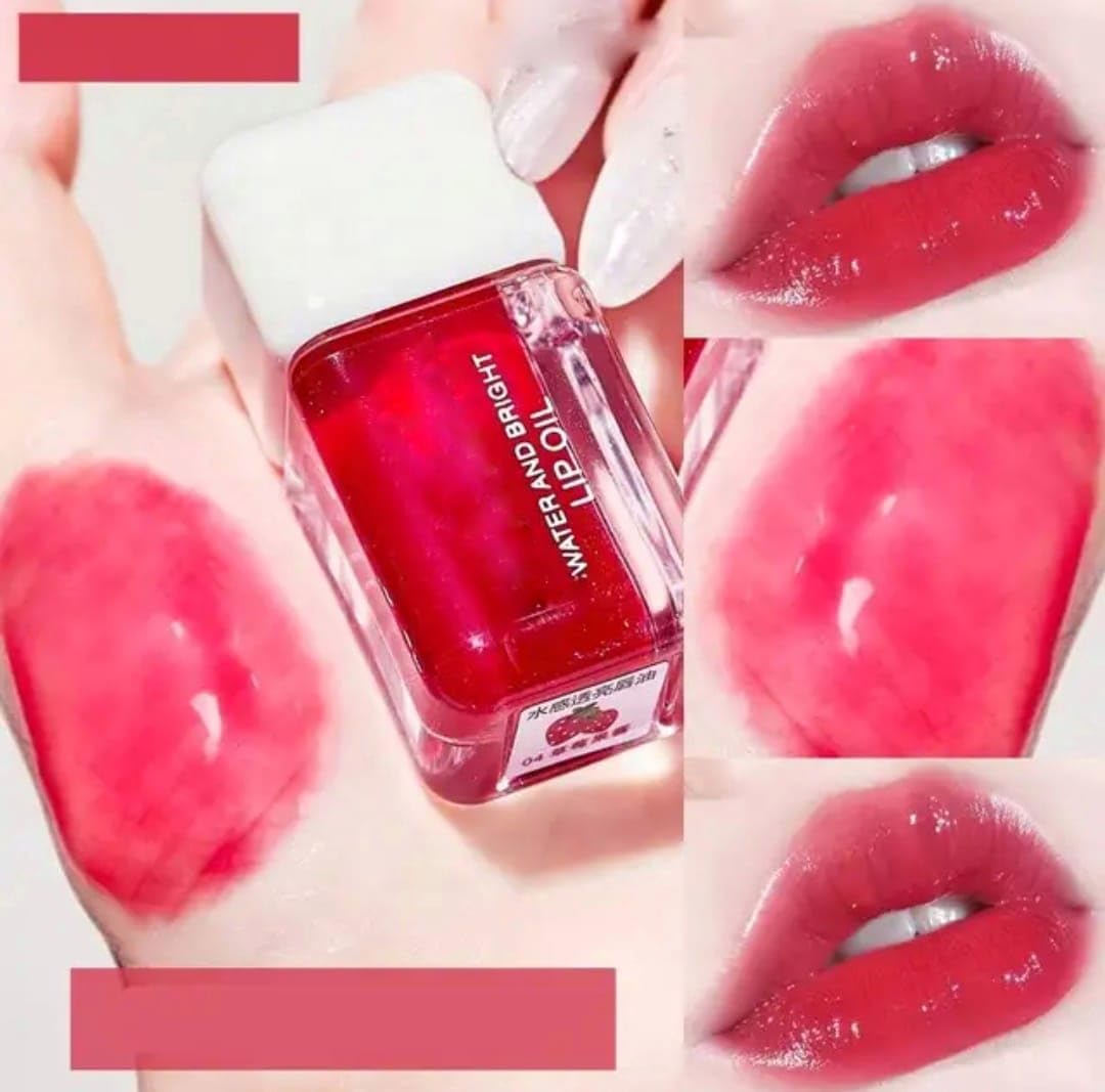 Ashyra Glossy Lip Oil with Shimmery Tint - Hydrating & Non-Sticky Lip Gloss, Red (Pack of 1) | Perfect for Daily Wear, Date Night & Special Occasions