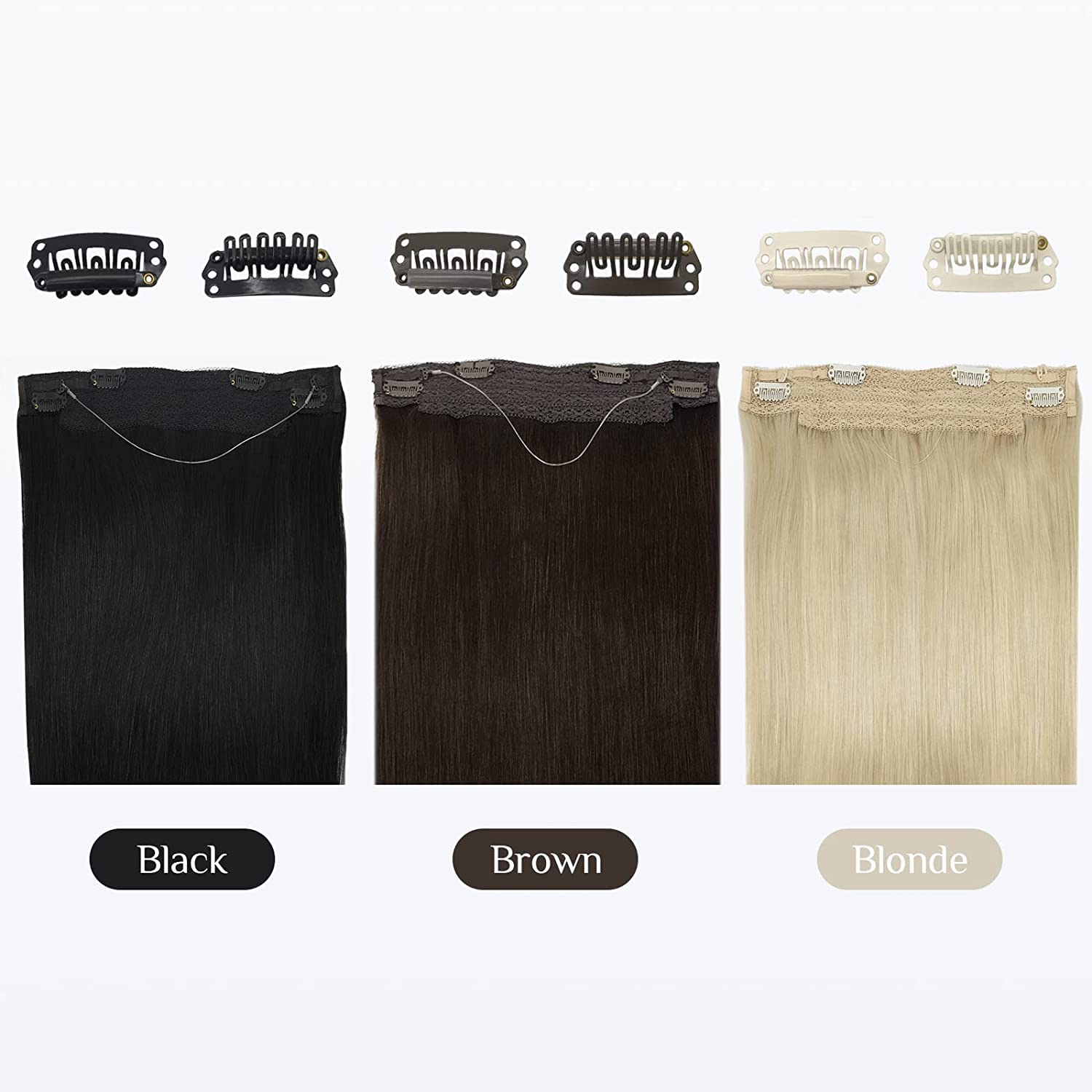 GOO GOO 2-Pack Blonde Stainless Steel 28mm 6-Tooth U-Shape Snap Clips for Hair Extensions - Soft Rubber Pads for Secure Hold | Perfect for Adding Volume, Styling Ponytails & Securing Weaves