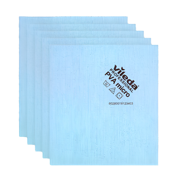 Vileda Professional PVA Microfiber Cleaning Cloth - Lint Free, Streak-Free, Super Absorbent for Kitchen, Bathroom, Windows & Car Detailing