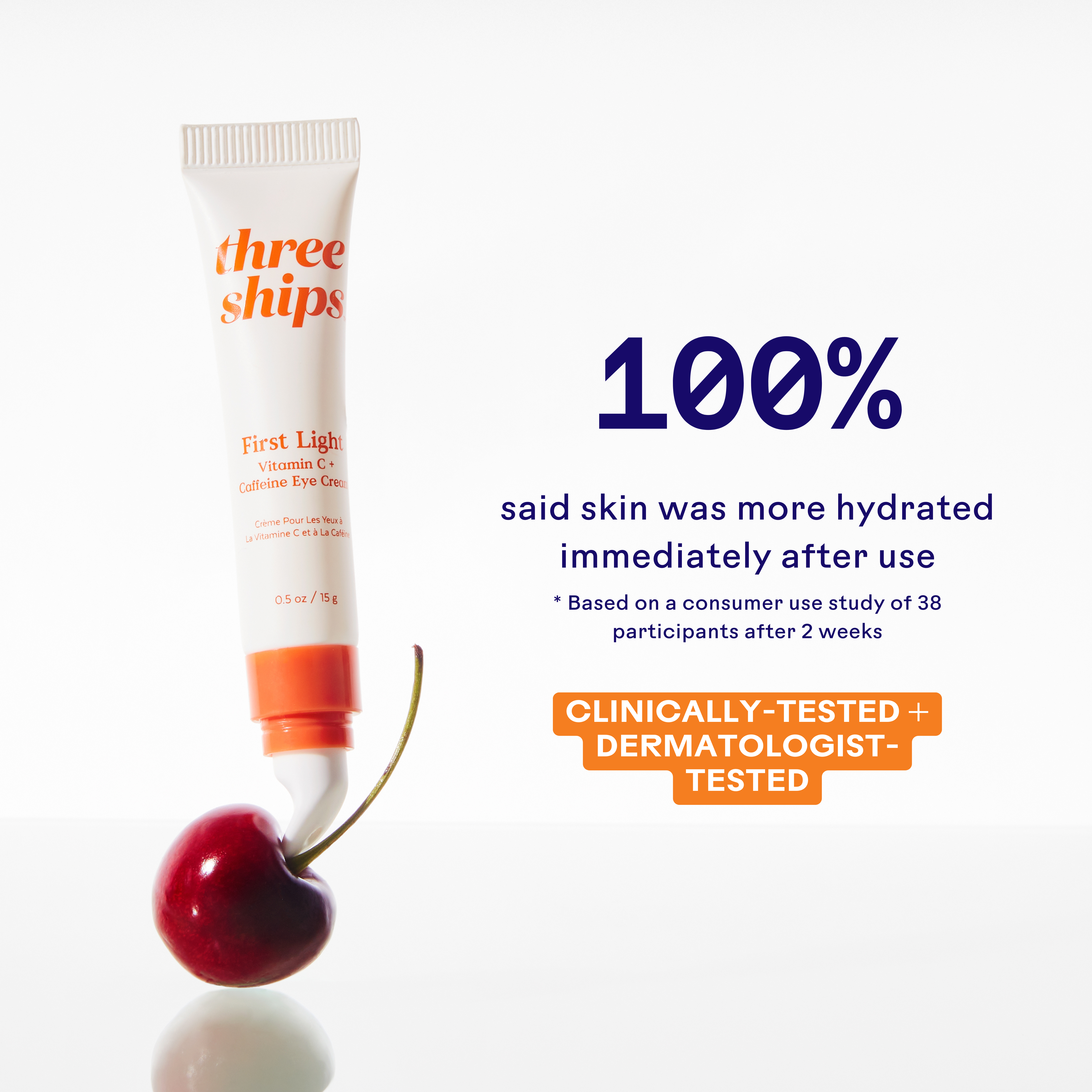 First Light Vitamin C + Caffeine Eye Cream for Dark Circles & Puffiness - Brightening & Depuffing Eye Treatment for Morning & Night Use