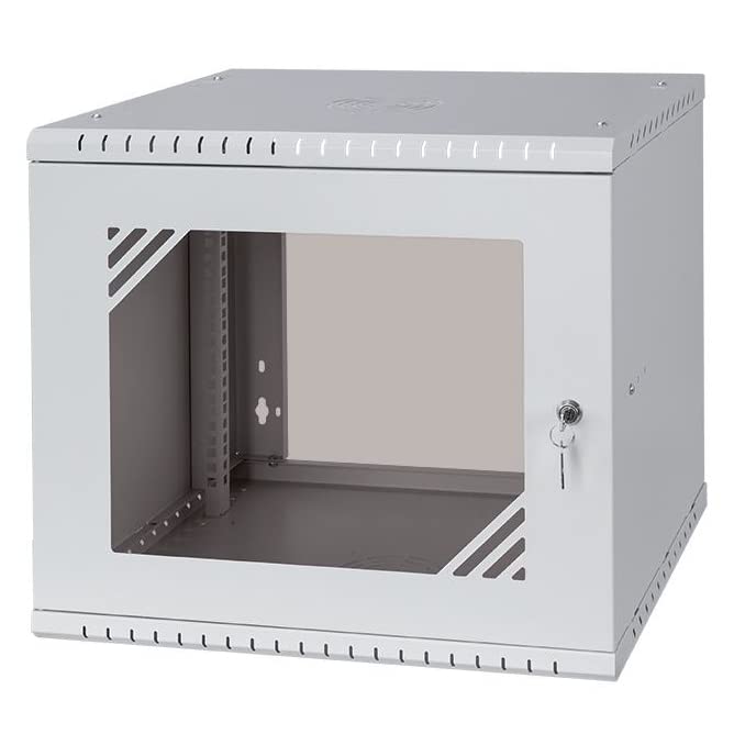 19U Heavy Duty Steel Server Rack Cabinet - 19 Inch Network Equipment Rack with Tempered Glass Door (450mm Depth) - Compatible with Rack Shelves & Rails - Perfect for Data Centers, Server Rooms & Network Closets