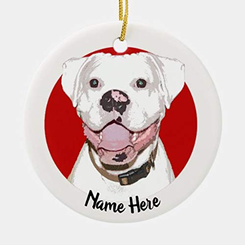 White Boxer Dog Christmas Ornament - 3
