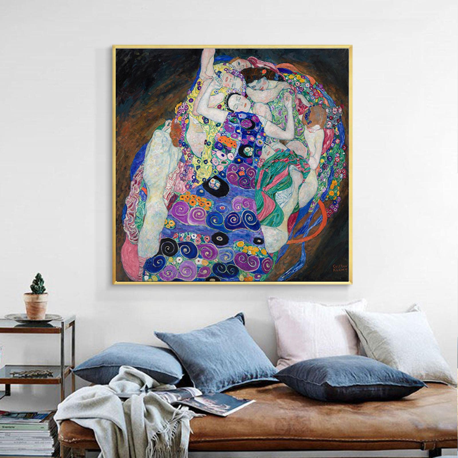 Gustav Klimt 'The Virgin' Famous Art Canvas Painting - Classical Wall Art Poster Print for Living Room Decor, 65x65cm (26x26in) Unframed - Perfect for Home, Office & Gallery Display