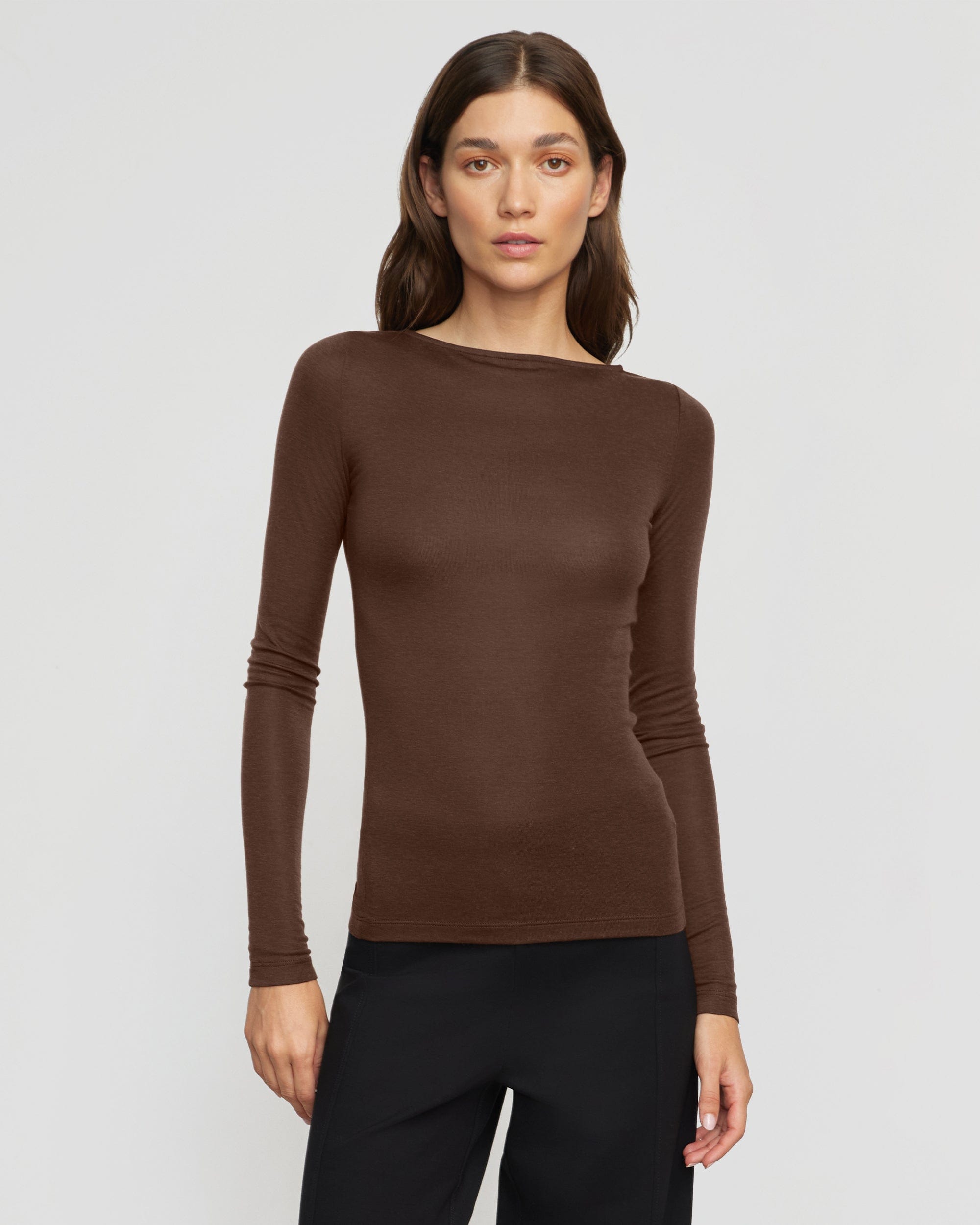 Lana Tencel Wool Semi-Sheer T-Shirt for Women - Soft Breathable Blouse for Casual Wear & Layering