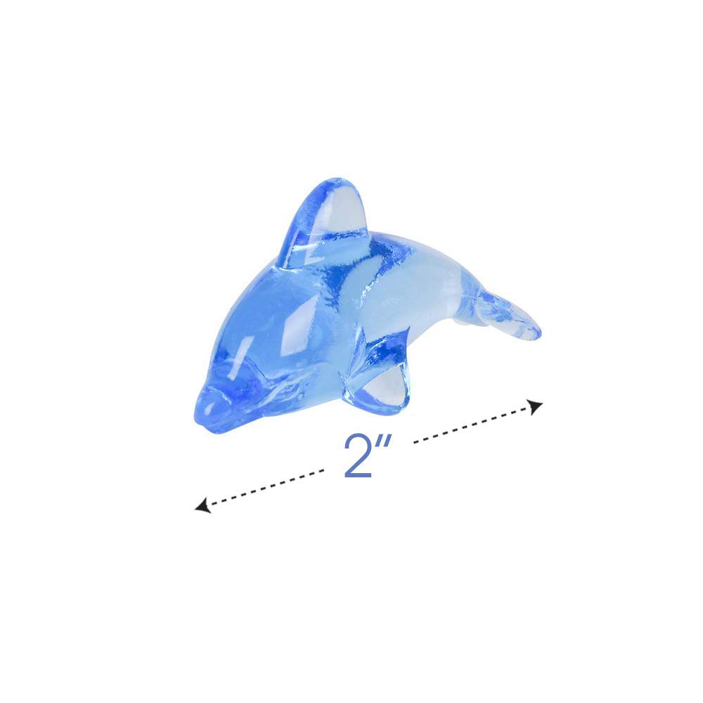 ArtCreativity 24-Piece Mini Acrylic Dolphin Cake Toppers Set - 2 Inch Ocean-Themed Cupcake Decorations for Mermaid, Nautical & Baby Shower Parties | Perfect for Beach Birthday Cakes, Underwater-Themed Desserts & Party Favors