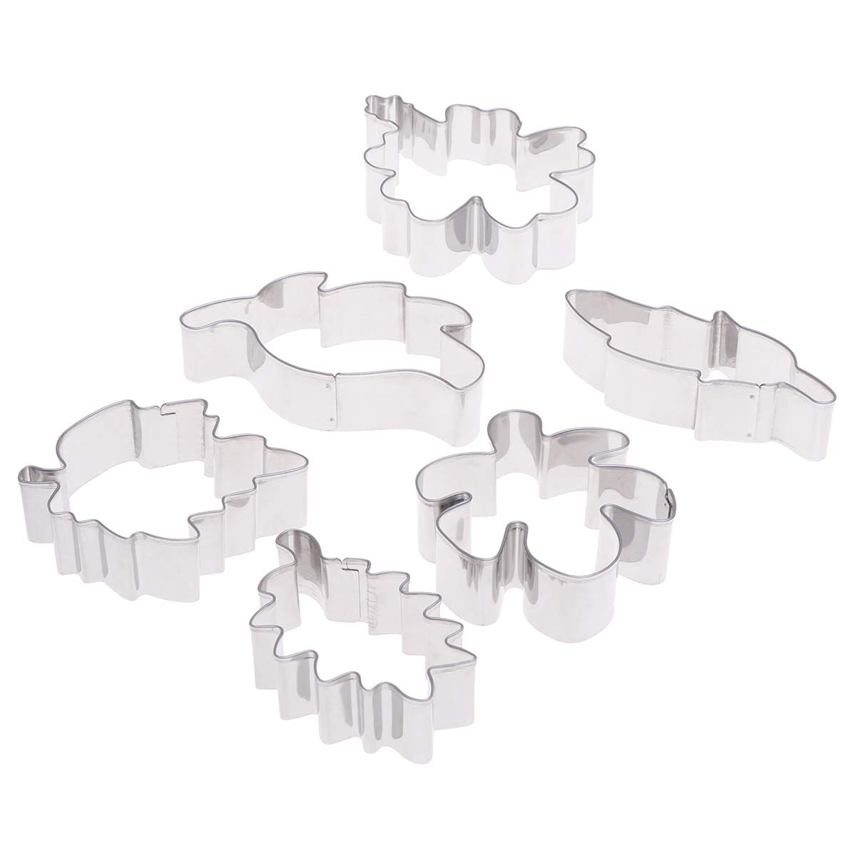 6-Piece Stainless Steel Baking Molds Set - 430 Fondant & Cake Decorating Tools for DIY Desserts, Cupcakes, Cookies - Perfect for Home Baking, Party Treats & Professional Pastry Making