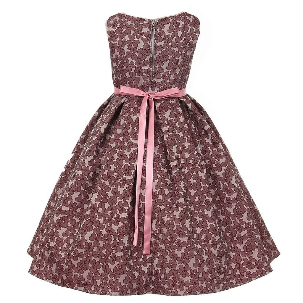 iGirlDress Little Girls' Jacquard Floral Party Dress for Holidays, Christmas, Easter & Special Occasions - Perfect for Birthday Parties, Pageants & Family Gatherings