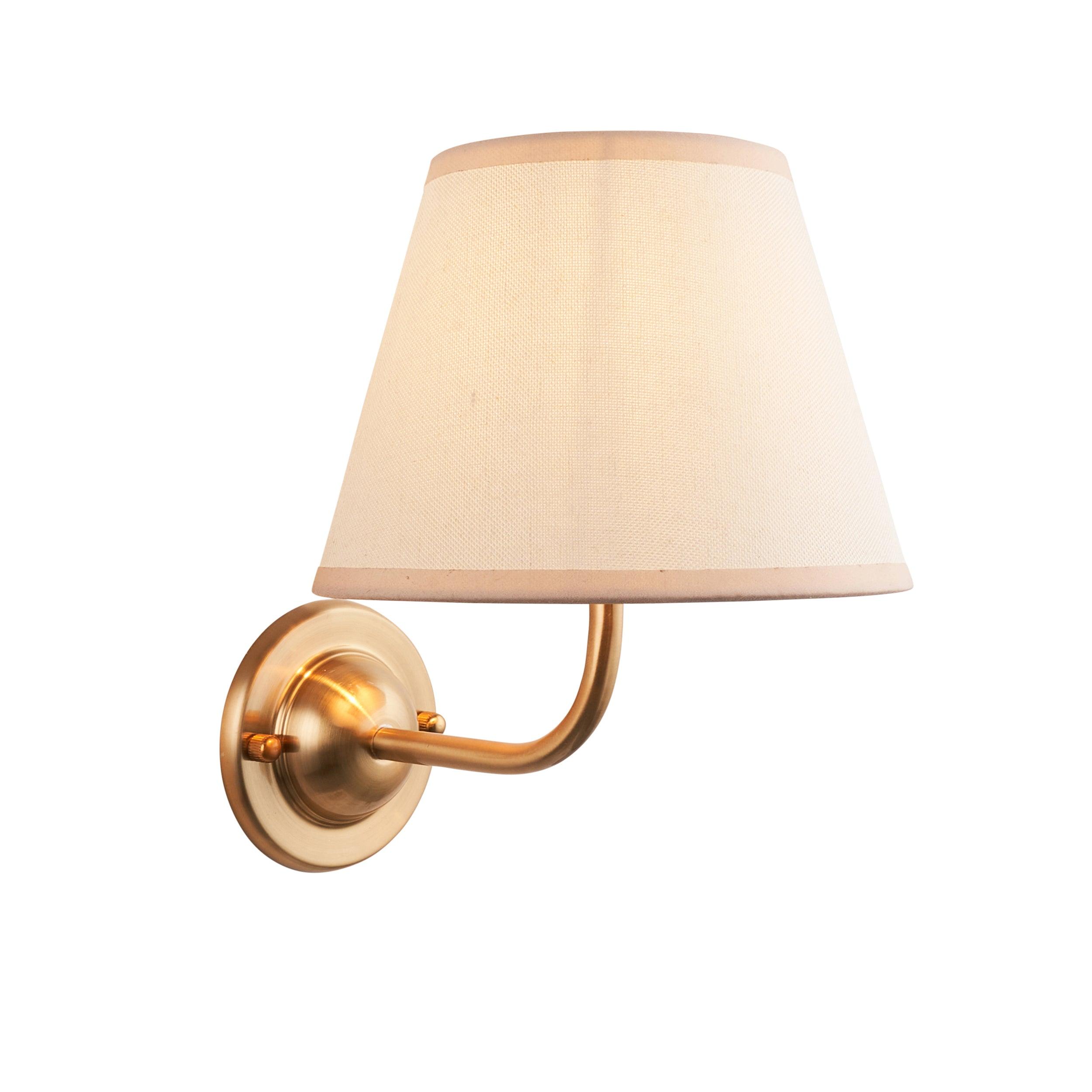 Vintage Brass Wall Light with Ivy 20cm White Shade - Perfect for Bedroom, Living Room, and Hallway Decor