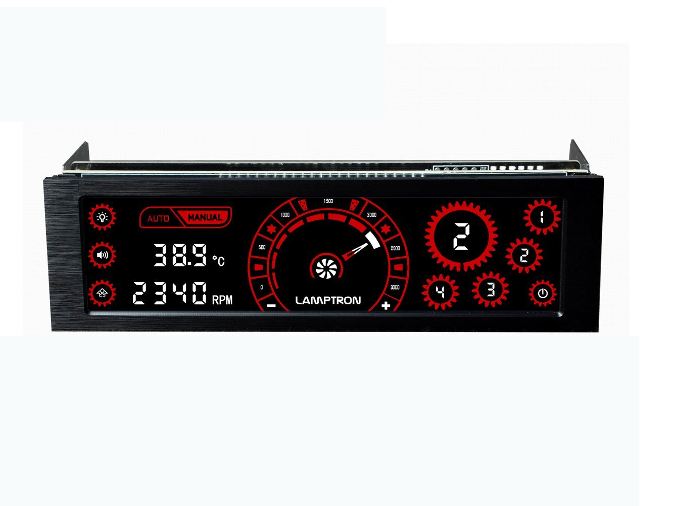 CM430 PWM Fan Controller with Black Housing & Red LED Lights - PC Cooling & Case Fan Speed Control for Gaming & Workstation Computers