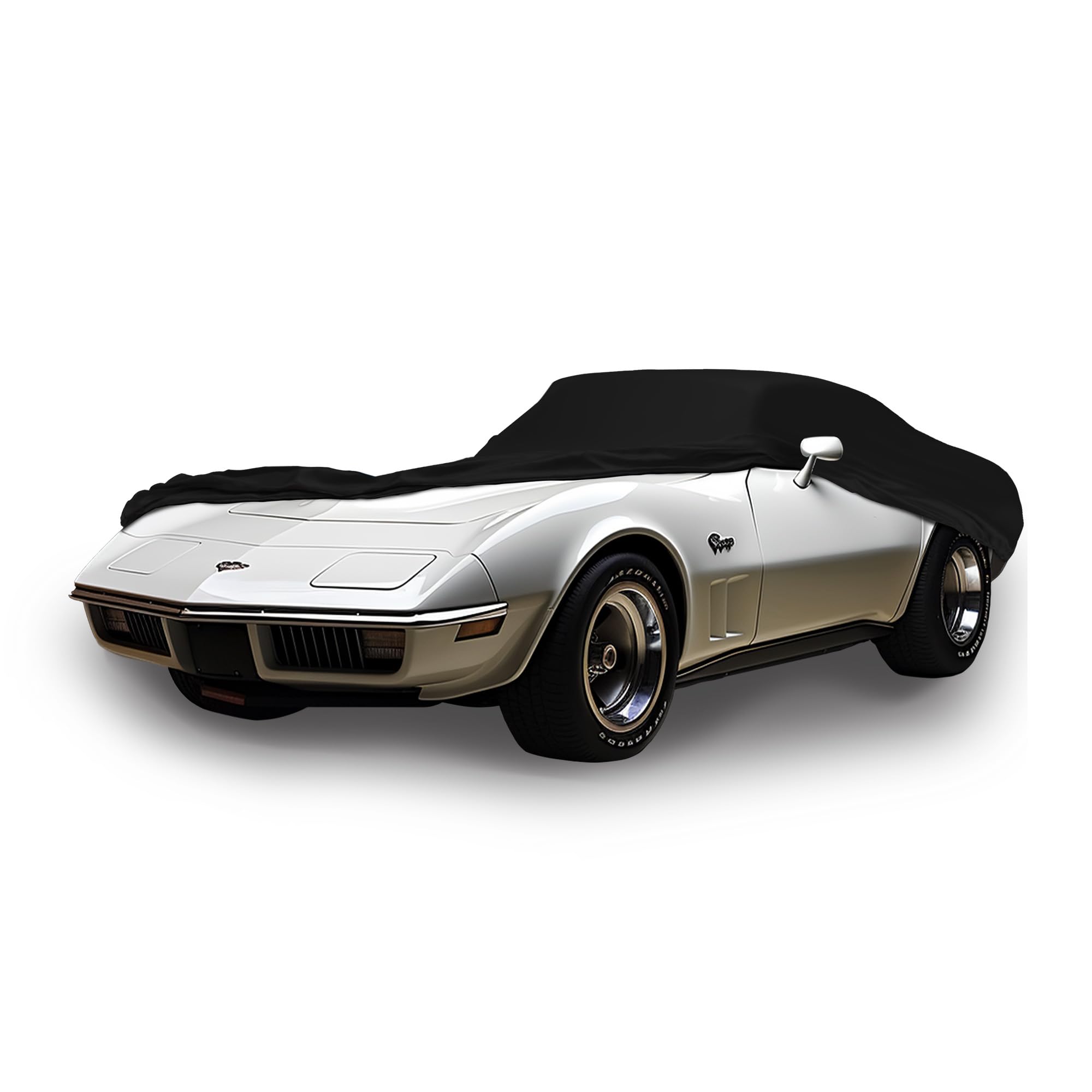 Scratch-Resistant Indoor Car Cover for Chevrolet Corvette 1983-1989 - Black Satin Ultra Soft Material with Warranty | Car Accessories for Garage Storage & Vehicle Protection