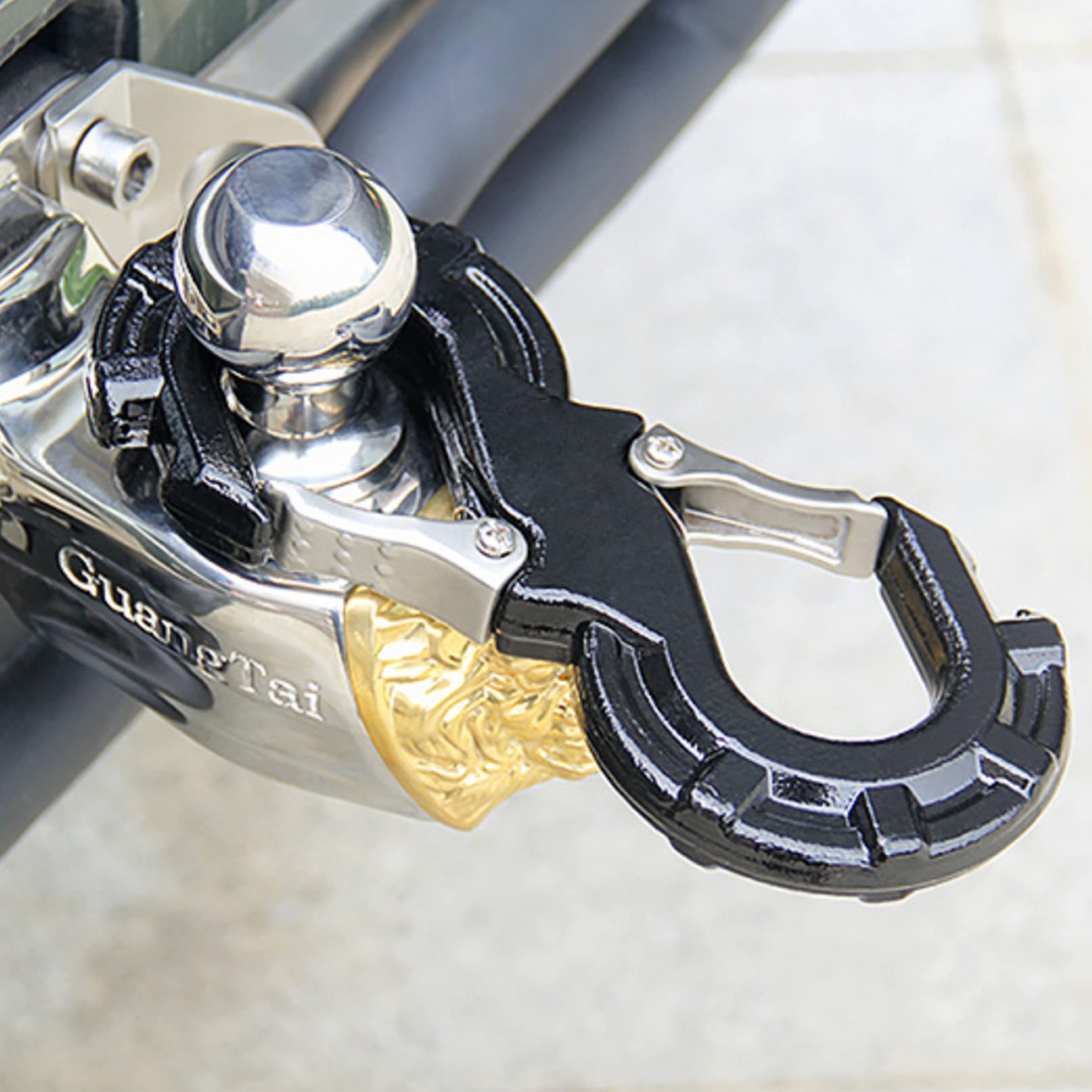 UOFFROAD Black Shackle Hitch Hook Receiver - Heavy Duty Vehicle Recovery Accessory for Towing & Off-Roading | Connects Shackle & Hitch Ball to Extract Stuck Trucks, Jeeps & SUVs | Perfect for Off-Road Adventures, Towing Recovery & Emergency Situations
