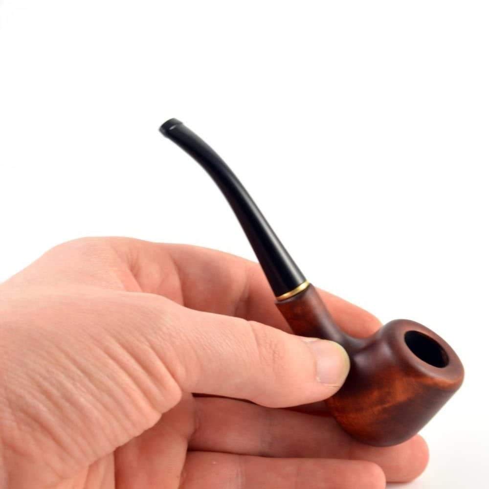 Handmade Mini Tobacco Smoking Pipe - 4.3 Inch (10.9cm) Pocket-Sized Wooden Pipe for Travel & Outdoor Use | Perfect for Camping, Hiking & Relaxation
