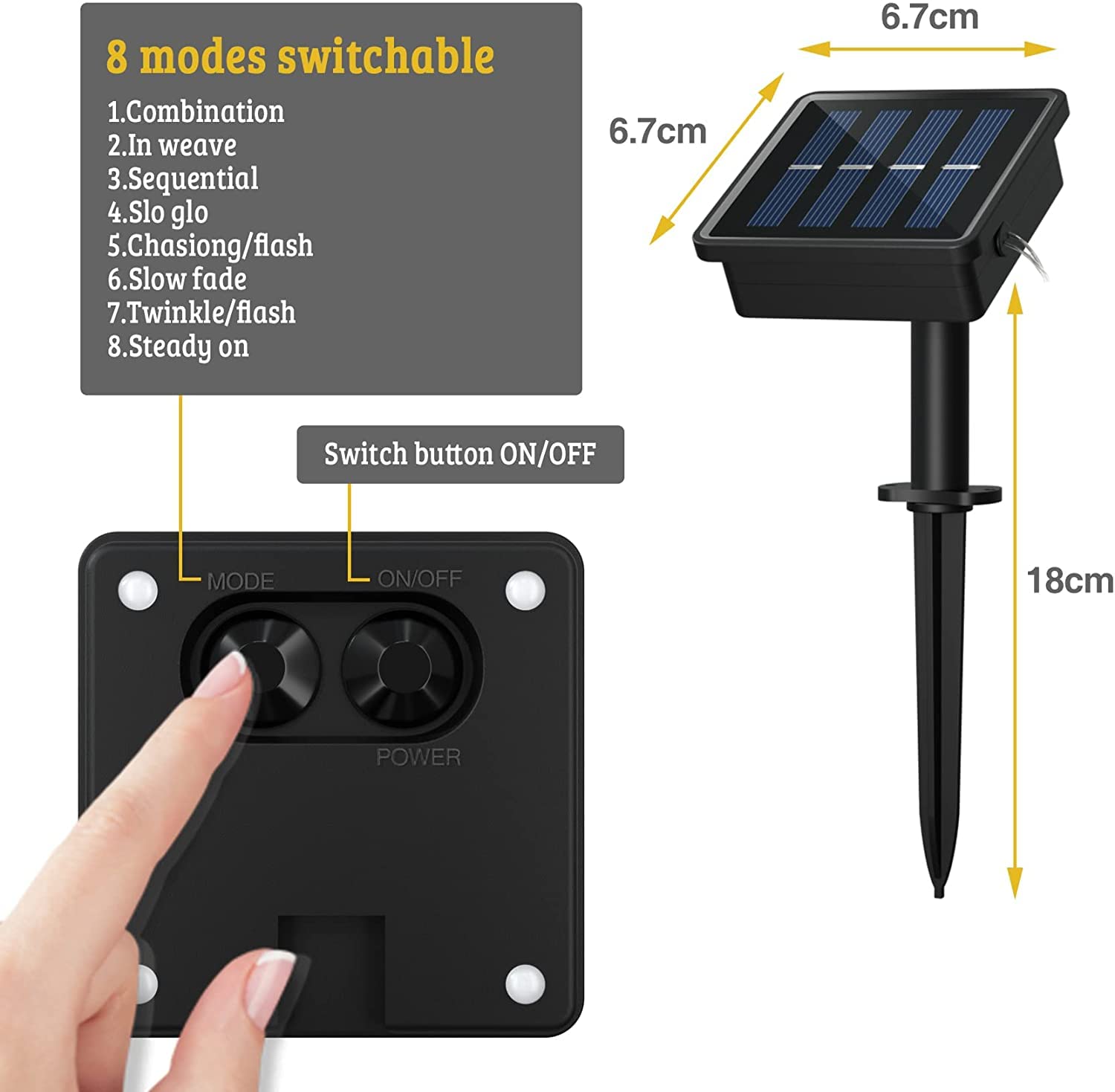 Solar Powered Outdoor Rope Lights - 2 Pack 40ft 100 LED Waterproof IP65 String Lights with 8 Lighting Modes & Voice Control - Perfect for Patio, Garden, Holiday Decorations and Backyard Parties