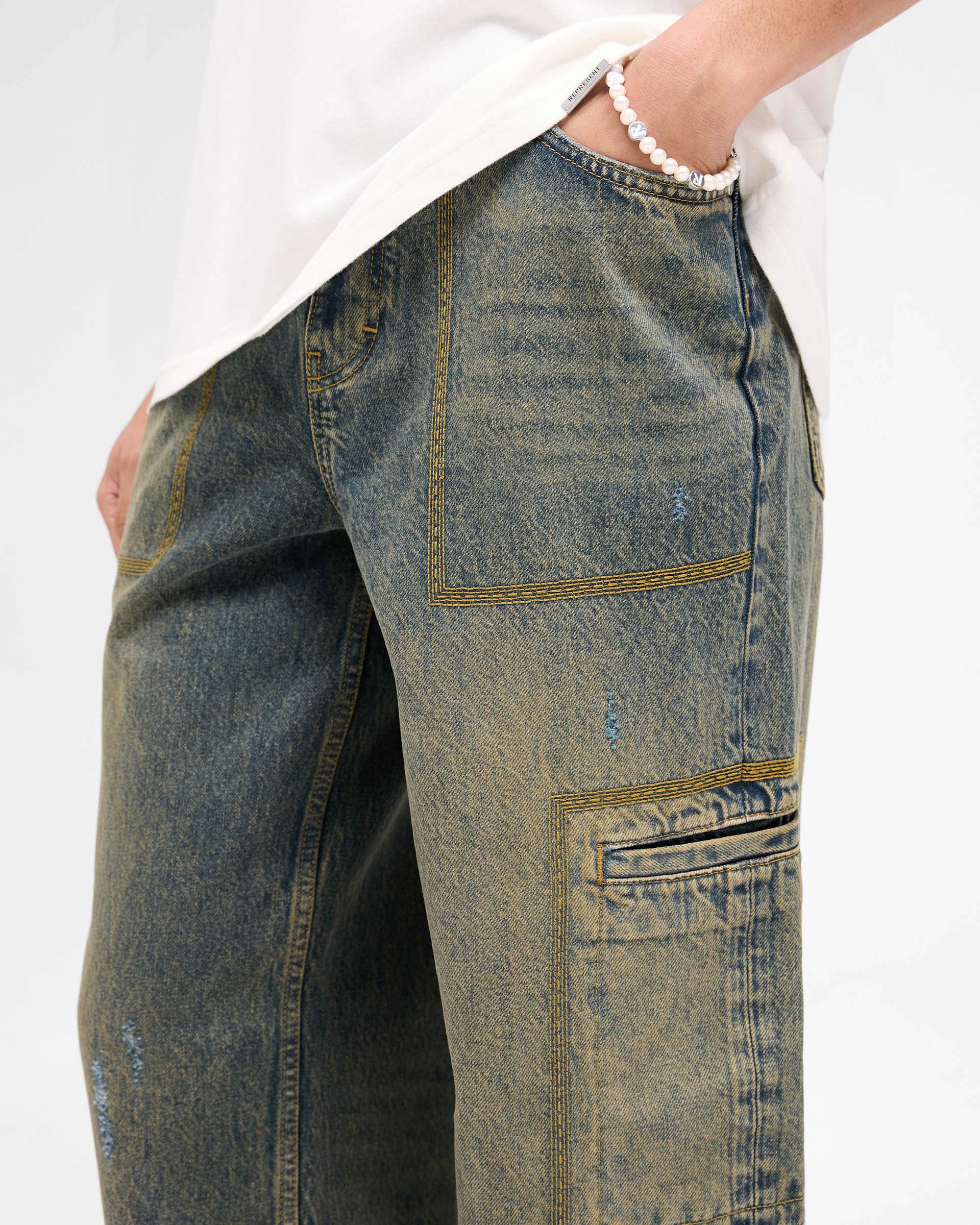 R3 Drive Denim Jeans for Men - Tobacco Blue Wash Slim Fit Stretch Comfortable Denim Pants | Perfect for Casual Wear, Office & Night Out