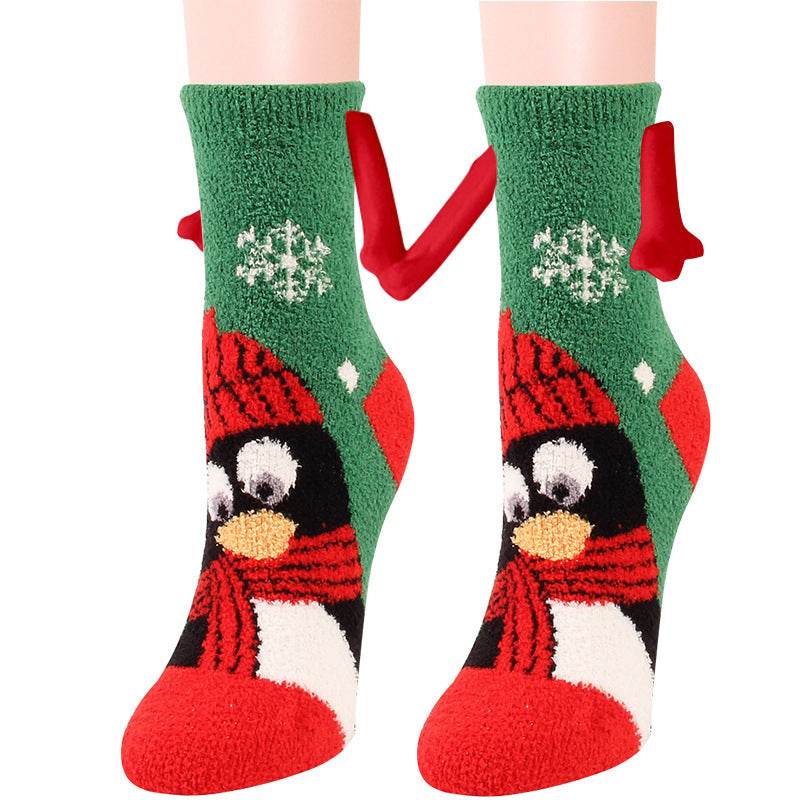 Hand In Hand Magnetic Christmas Socks - Festive Holiday Socks for Couples & Families - Perfect for Christmas Gifts, Stocking Stuffers & Winter Home Decor