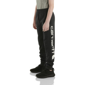 Youth Boys Fleece Logo Sweatpants - Caviar Black | Comfortable Jogger Pants for School, Sports & Casual Wear