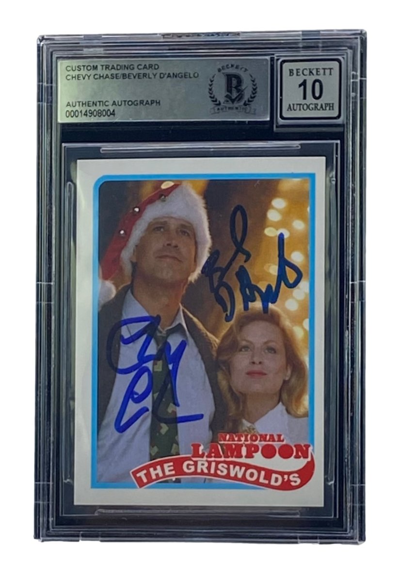 Chase & D'Angelo Autographed National Lampoon's Christmas Vacation Trading Card - BAS Certified Gem Mint 10 | Rare Collectible for Movie Memorabilia Fans & Holiday Decor