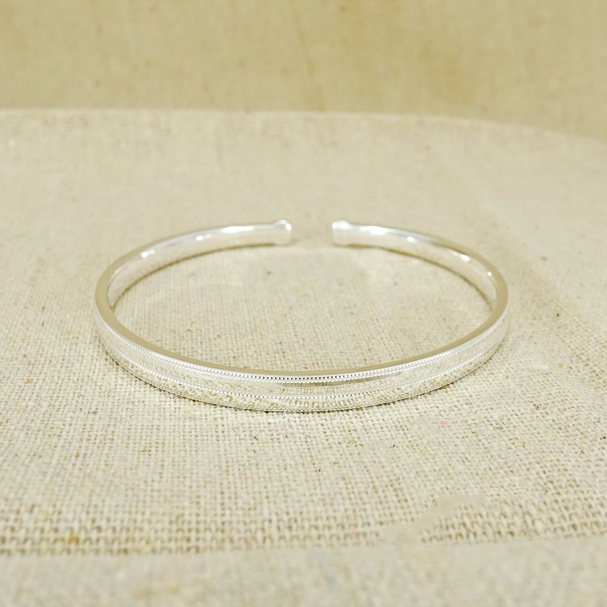 Sterling Silver Bangle Bracelet for Women - Elegant & Dainty Jewelry Gift for Her - Perfect for Weddings, Parties & Everyday Wear