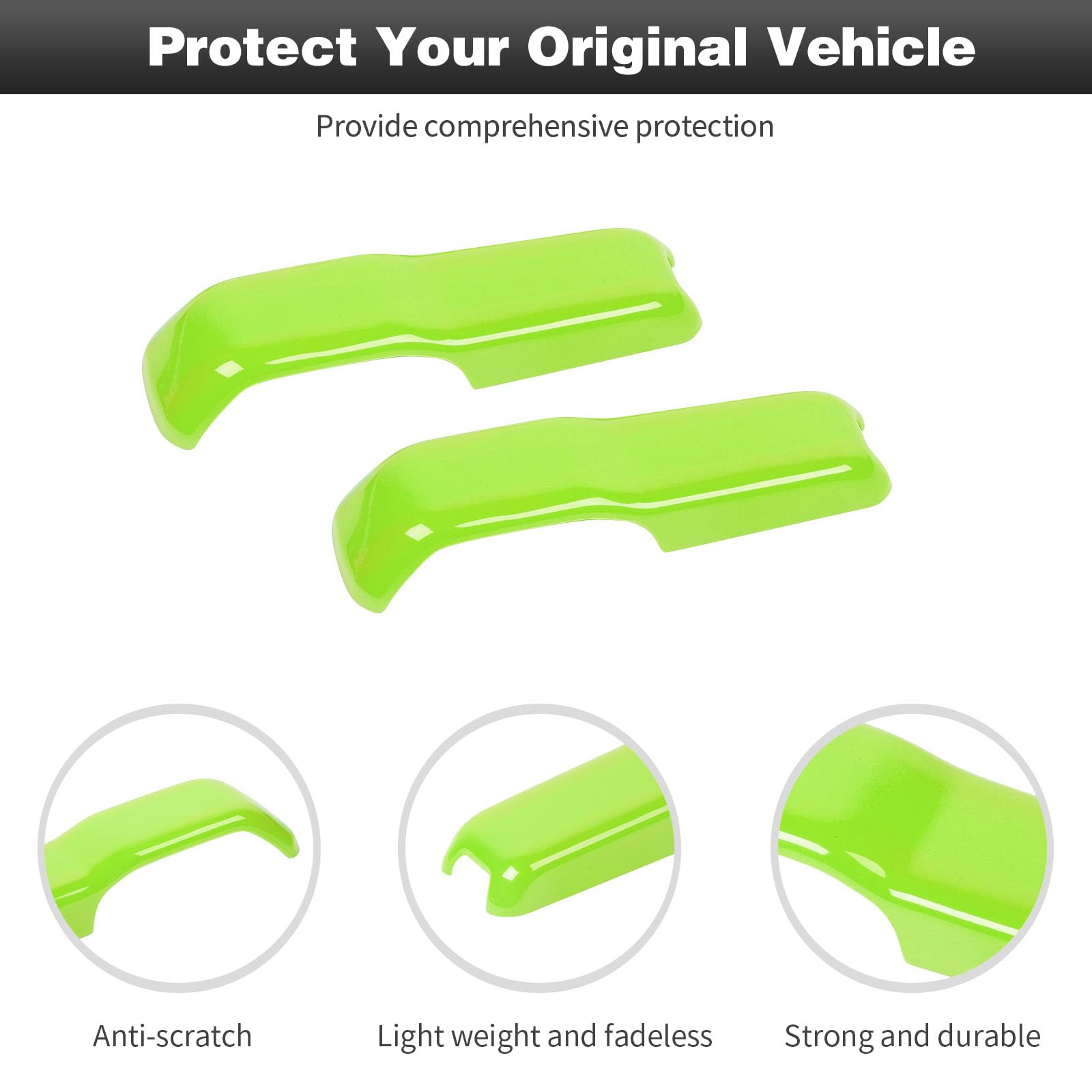 CheroCar JL Engine Hood Hinge Cover Decoration Stickers - Exterior Accessories for 2018 Jeep Wrangler JL (Light Green) | Durable Protective Cover for Off-Road Adventures & Car Shows