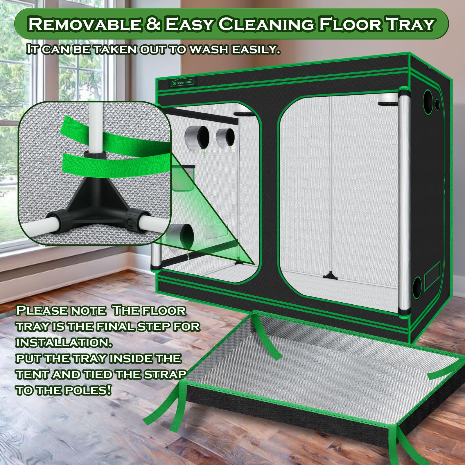 600D Mylar Hydroponic Grow Tent 96