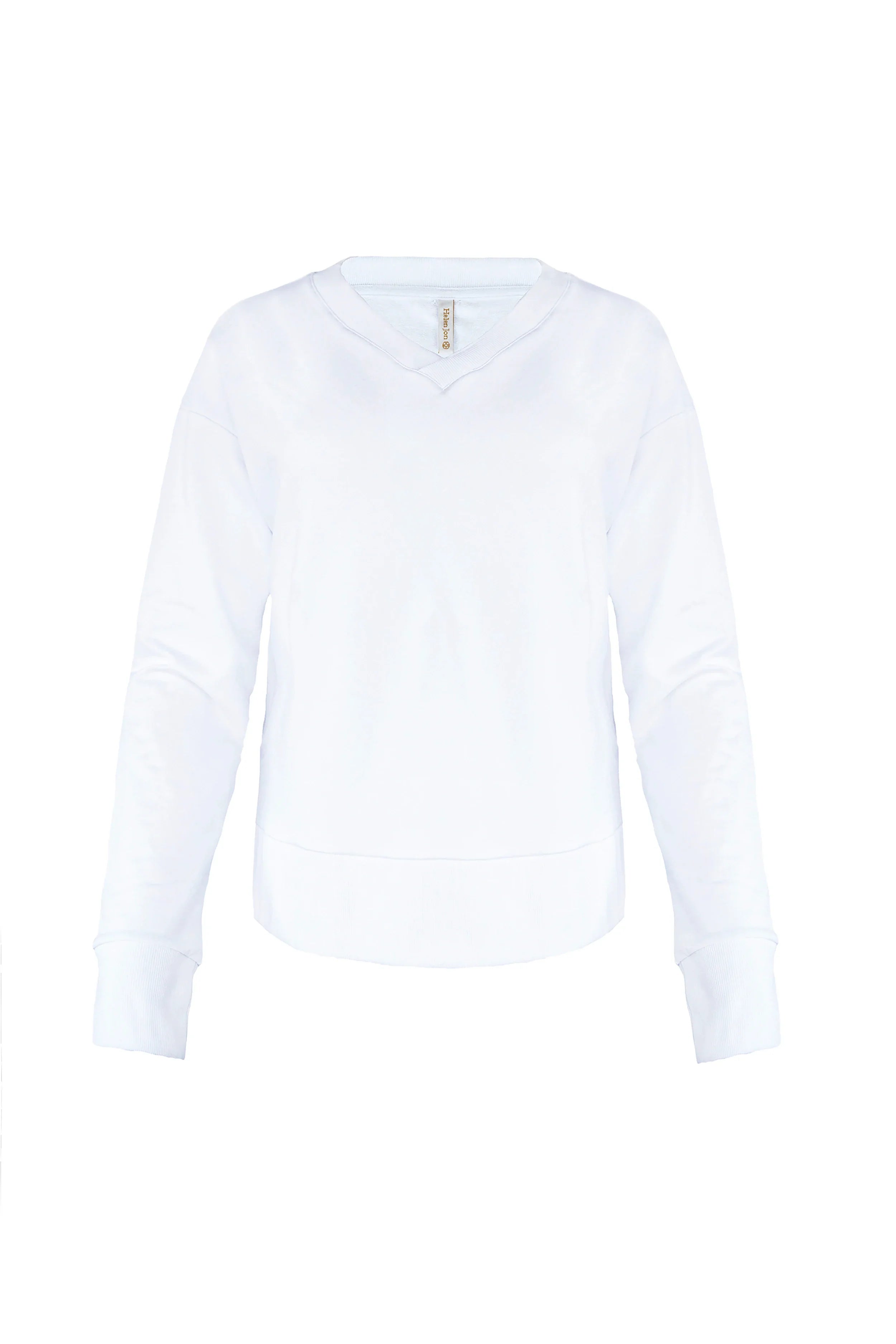 Women's White V-Neck Pullover Sweater - Soft & Comfortable Knit Top for Casual Wear & Layering