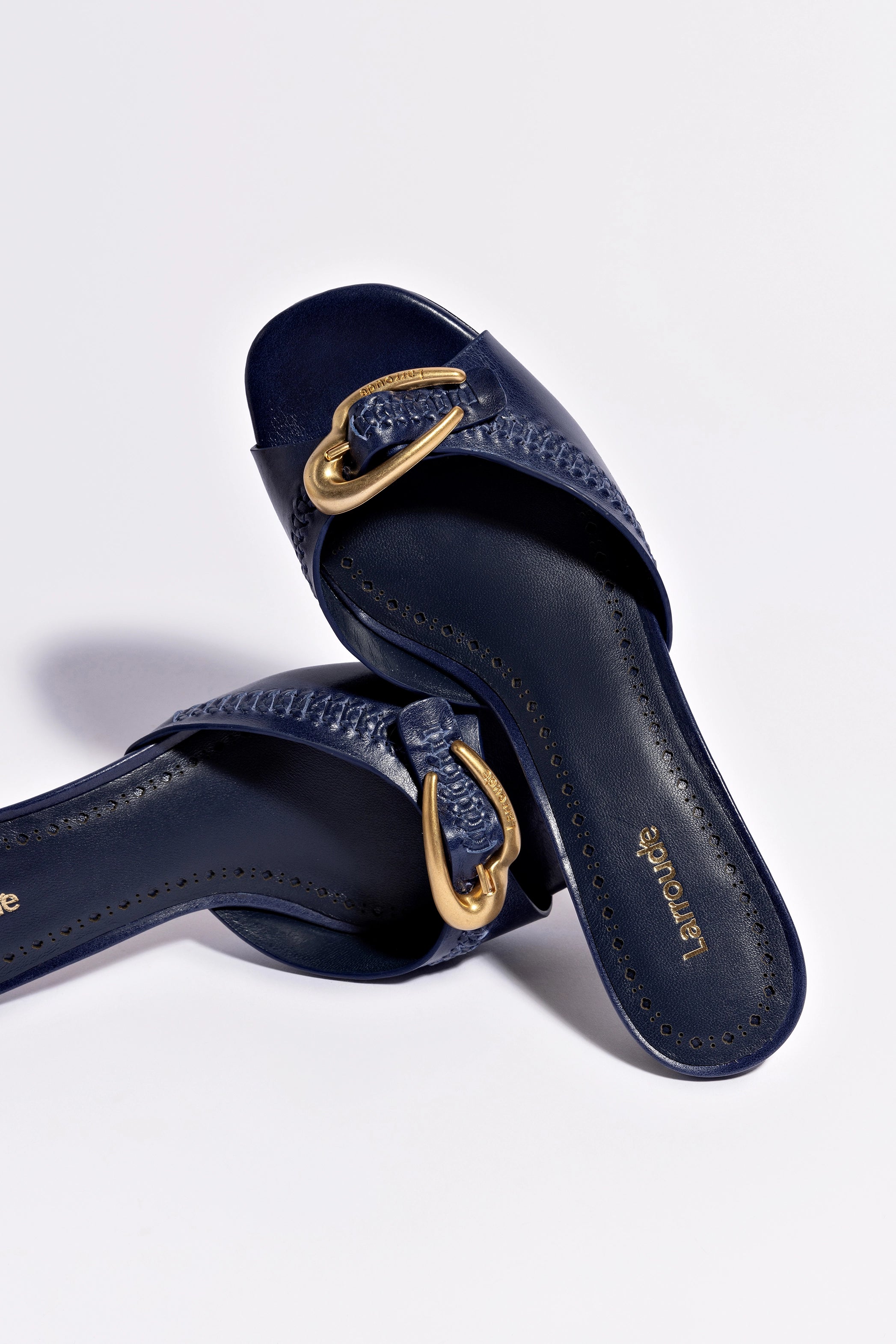 Verona Mule Shoes for Women - Navy Blue Genuine Leather Slip-On Loafers - Comfortable Casual & Office Wear for Everyday Use