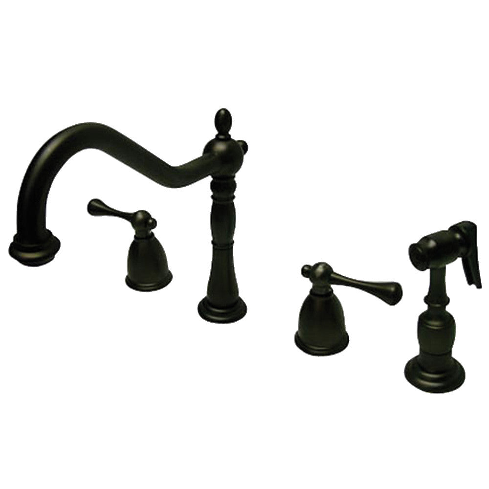 Kingston Brass KB7798BLBS Widespread Kitchen Faucet - Modern Brushed Nickel Finish, High Arc Spout, Easy Installation for Sinks & Countertops | Perfect for Home Kitchen, RV, and Restaurant Use