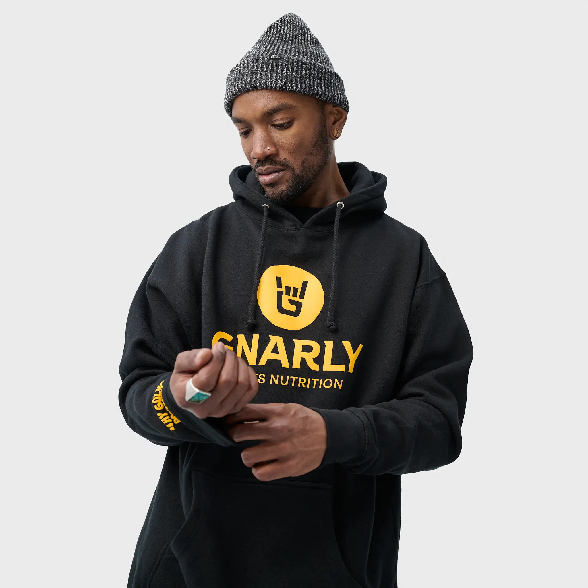 Stylish Black & Yellow Hoodie for Men & Women - Trendy Unisex Pullover for Casual Wear, Street Fashion & Outdoor Activities