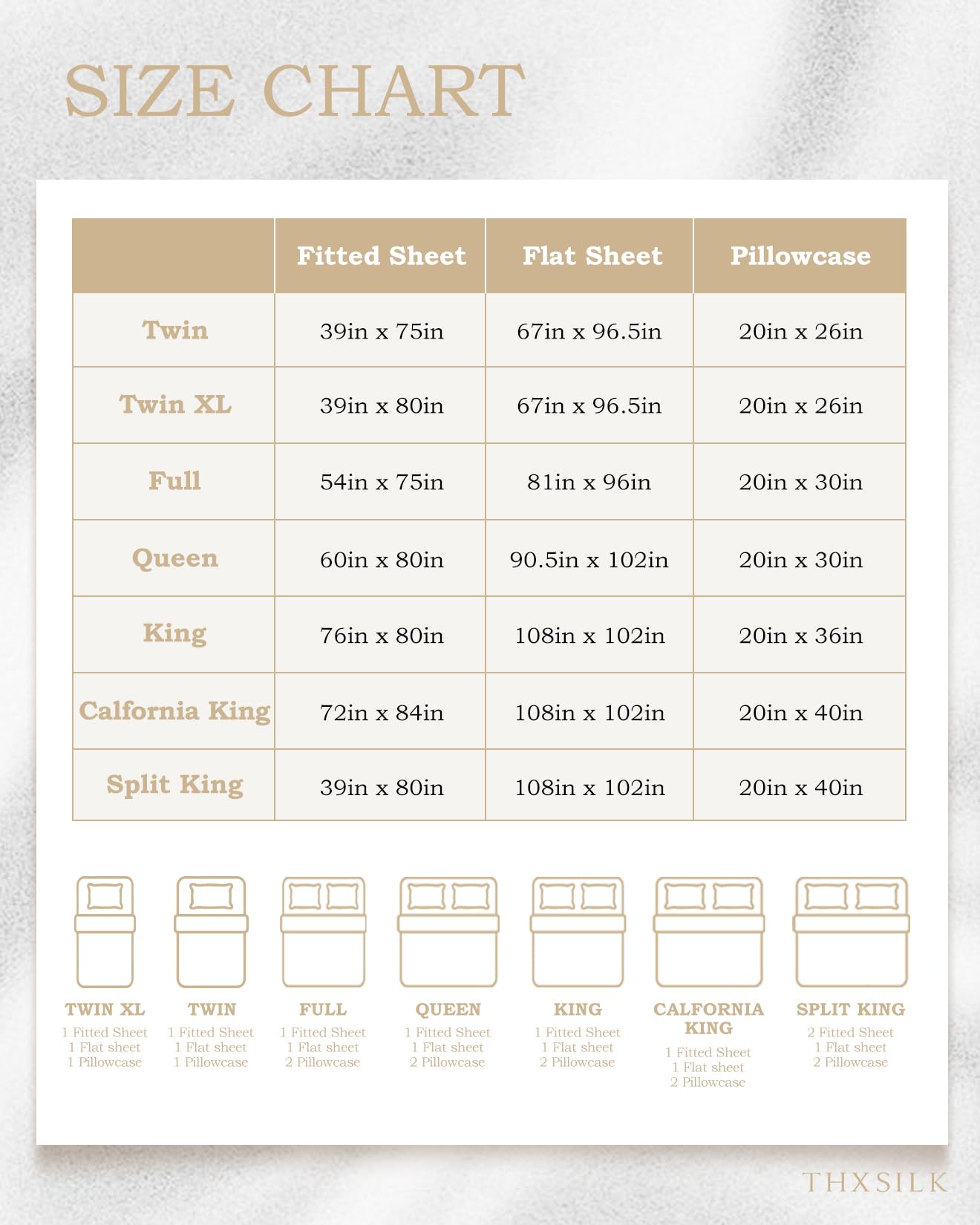 THXSILK 100% Mulberry Silk Sheet Set - 7A+ Grade Luxury Bedding (1 Flat Sheet, 1 Fitted Sheet, 2 Pillowcases) - California King Size White - Ultra Soft & Breathable for Premium Sleep Experience - Perfect for Master Bedrooms, Hotels & Spa Retreats