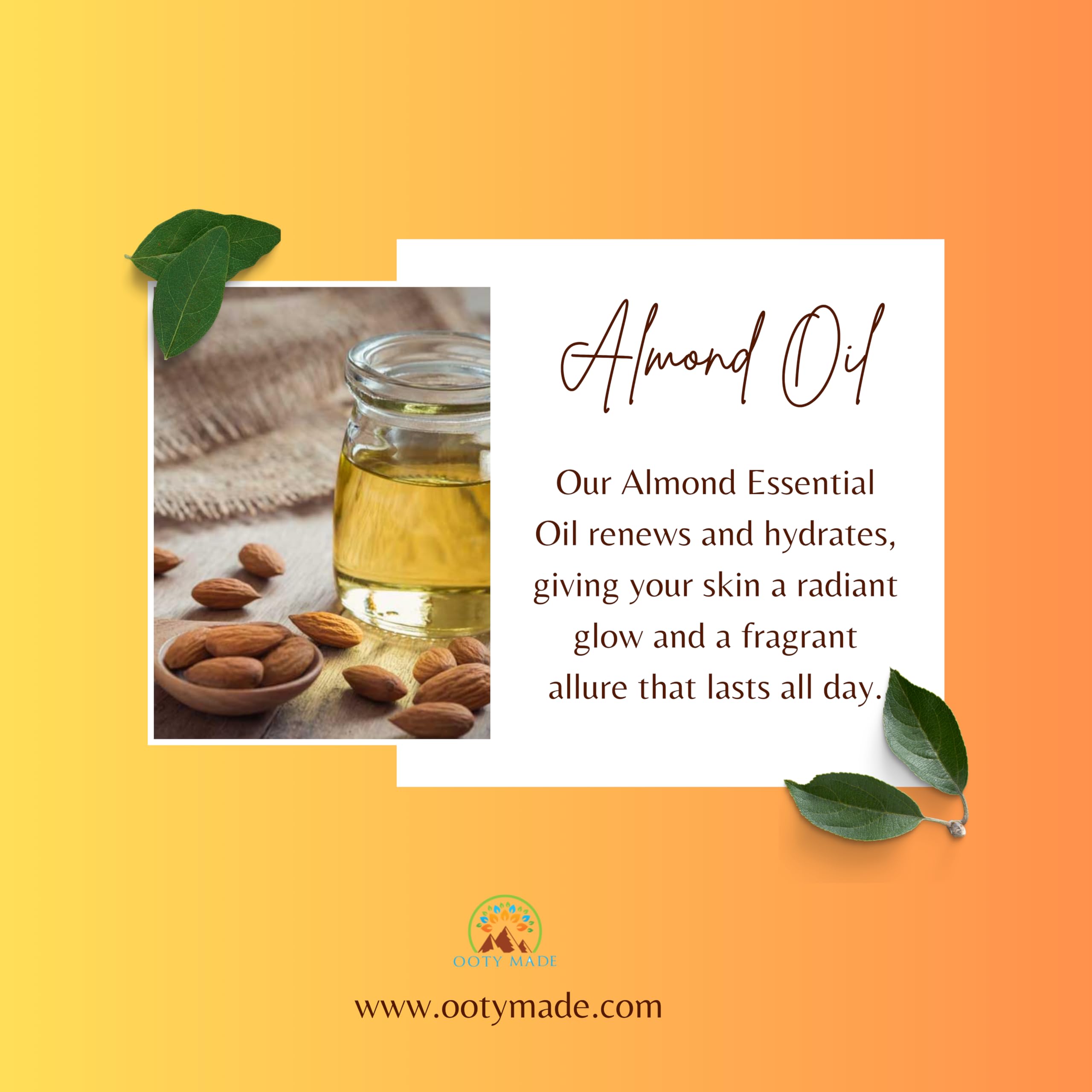Pure Almond Oil for Hair Growth & Skin Care - 100% Natural, Cold Pressed (100ml) | Promotes Healthy Hair & Glowing Skin | Perfect for Massage, Aromatherapy & DIY Beauty Treatments