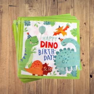 Dinosaur Birthday Party Napkins - Pack of 20 Colorful Tissue Paper for Kids Birthday, Jurassic Theme Party & Baby Shower Decorations - Perfect for Table Settings, Party Favors & Celebration Decor
