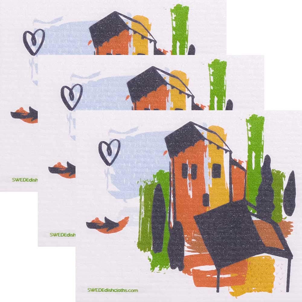 Eco-Friendly Cellulose Sponge Dish Towels - 3 Pack Reusable Swedish Dishcloths for Kitchen Cleaning | Absorbent & Quick-Drying | Perfect for Dishes, Countertops & Household Chores