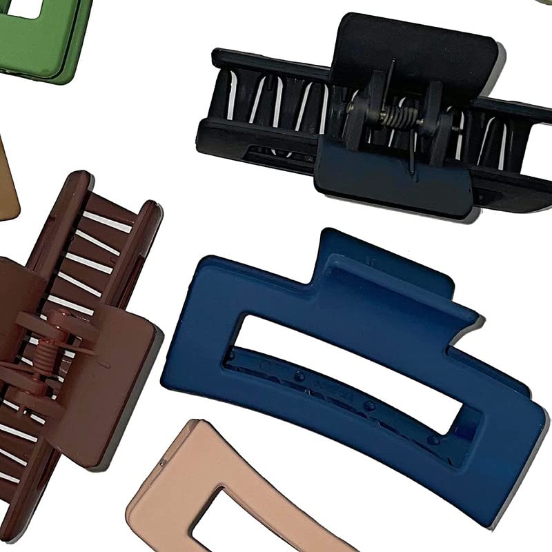 FAMEZA 6-Pack Non-Slip Hair Claw Clips for Thick Hair - Strong Square Grip Fashion Hair Accessories for Women & Girls | Perfect for School, Work, and Everyday Style