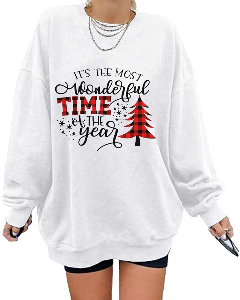 Langwyqu Women's Oversized Crewneck Sweatshirt - Long Sleeve Loose Pullover Top for Casual Wear | Cozy Fall & Winter Fashion, Lounge, Streetwear, Coffee Dates