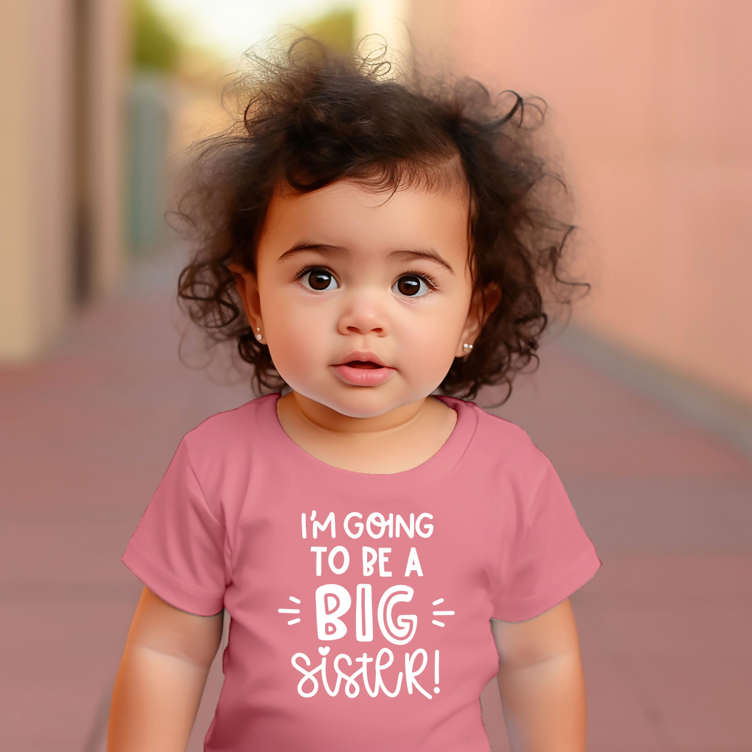 Olive Loves Apple 'I'm Going to Be a Big Sister' Announcement T-Shirts & Raglans - Cute Sibling Reveal Outfits for New Baby Announcements, Gender Reveal Parties & Family Photos