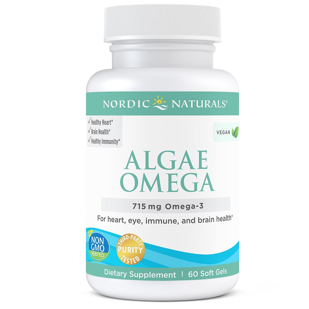 Nor Algae Omega-3 Fish Oil Supplement 120 Softgels - Supports Heart, Brain & Joint Health - Perfect for Daily Wellness & Active Lifestyles