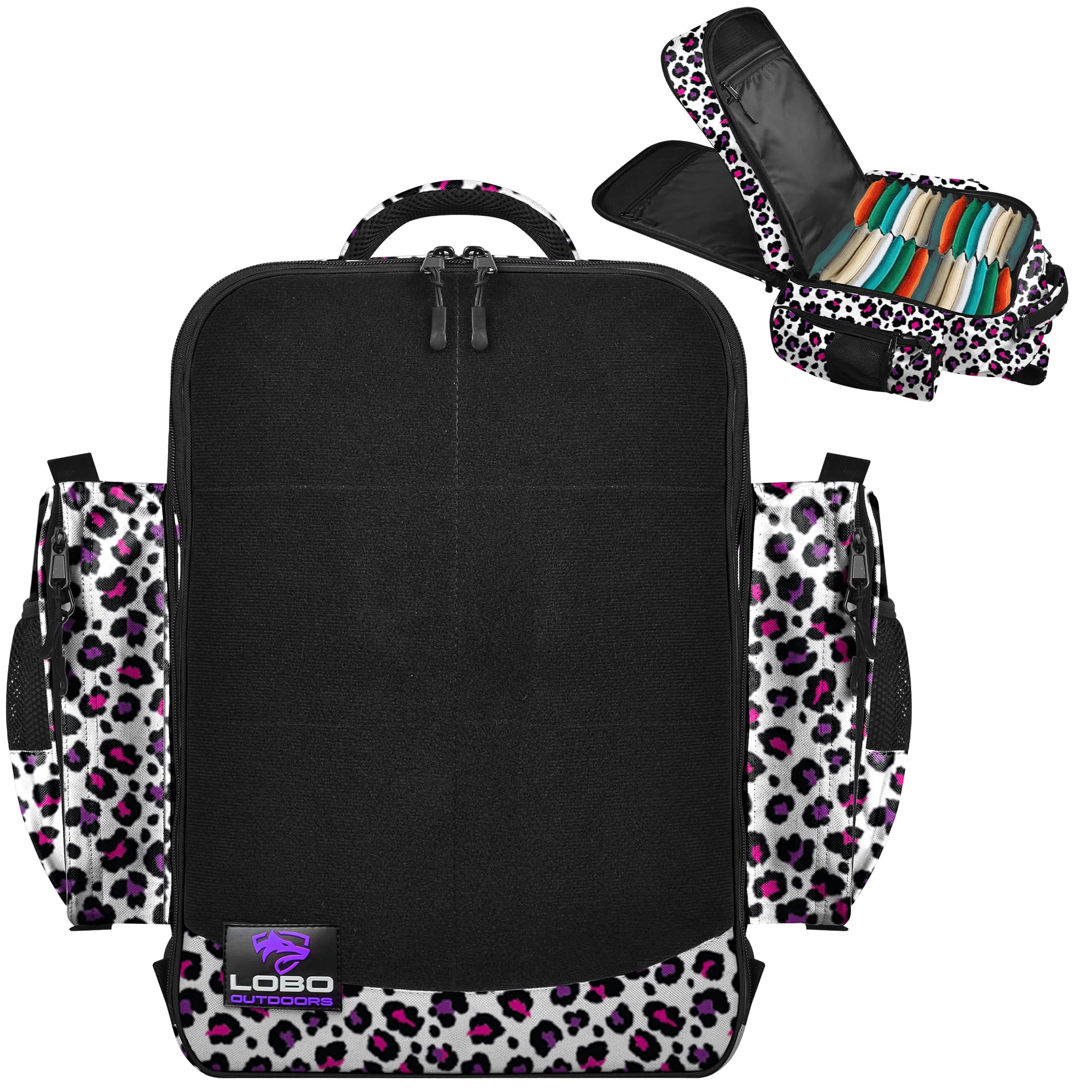 FIGHTSENSE Premium Cornhole Backpack - Holds 24 Bags with Multiple Storage Pockets - Durable Cornhole Bag Carrying Case for Outdoor Games, Tailgating & Beach Parties
