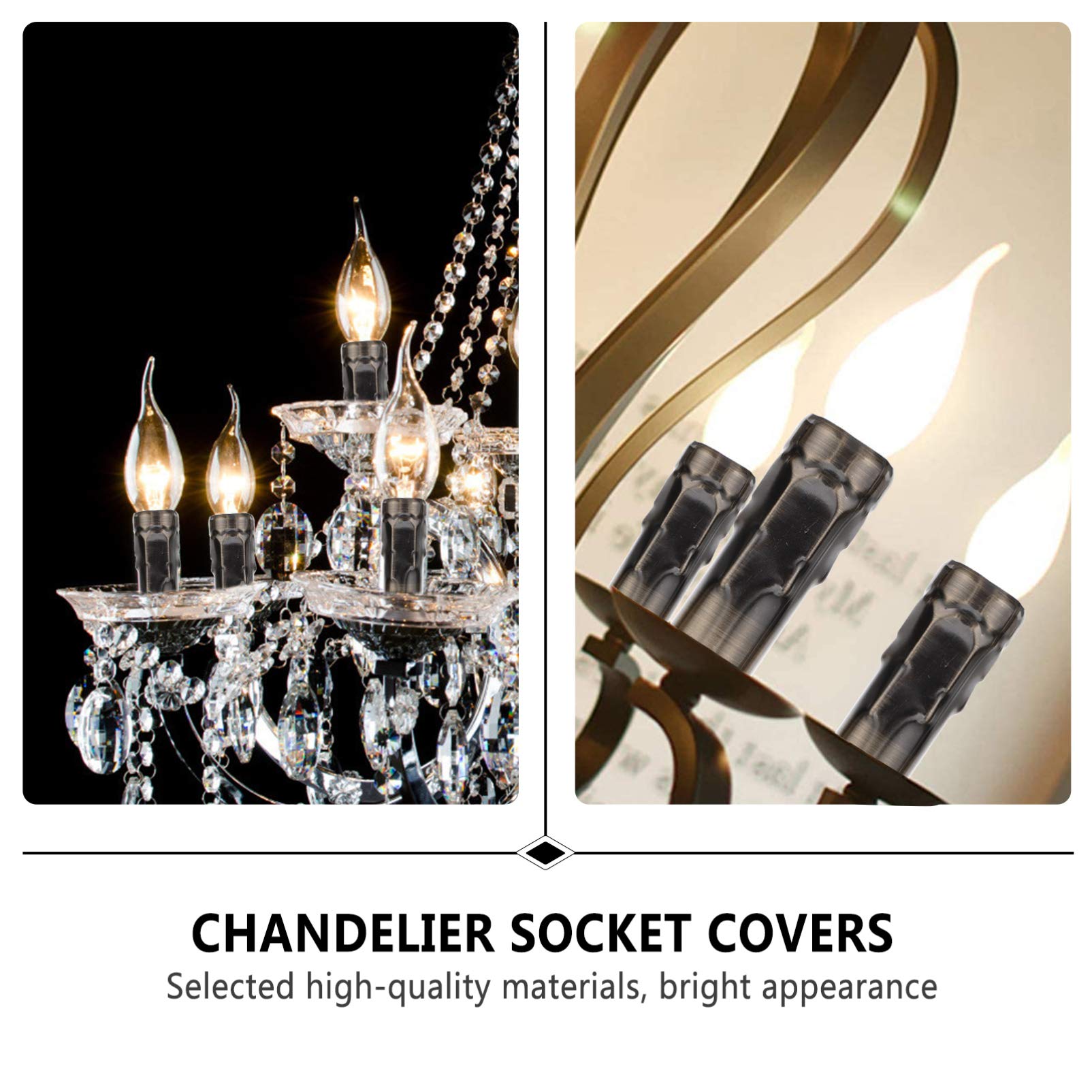 Uonlytech 6-Pack Outdoor Candle Light Bulb Covers - E14 Base 25x80mm Iron Tall Candle Sleeves for Chandeliers & Candelabras - Bronze Drip-Proof Socket Covers for Patio, Garden & Home Decor Lighting