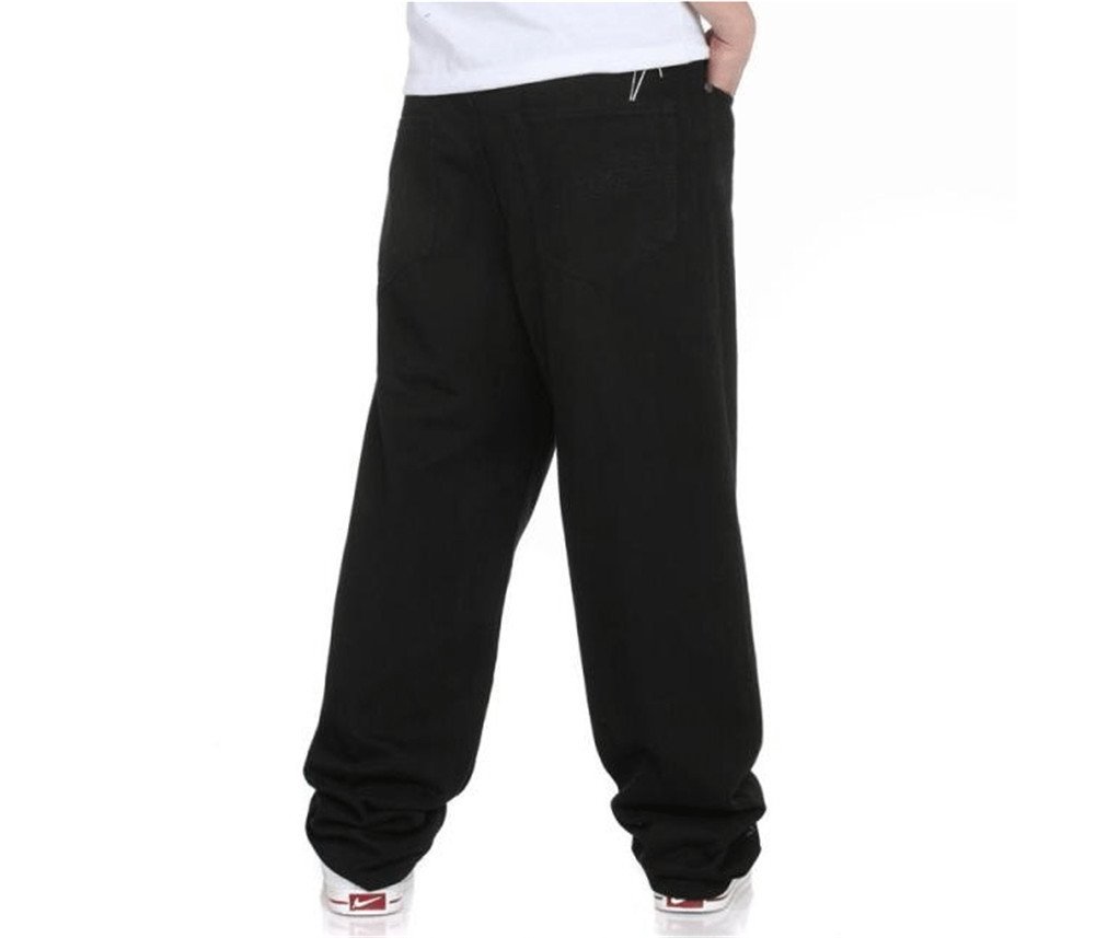 Men's Loose Fit Black Hip Hop Baggy Denim Jeans - Streetwear Fashion for Casual Wear & Urban Style