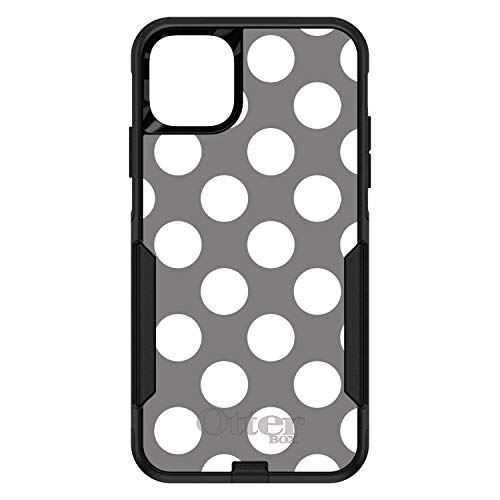 White & Grey Polka Dots On Black Case