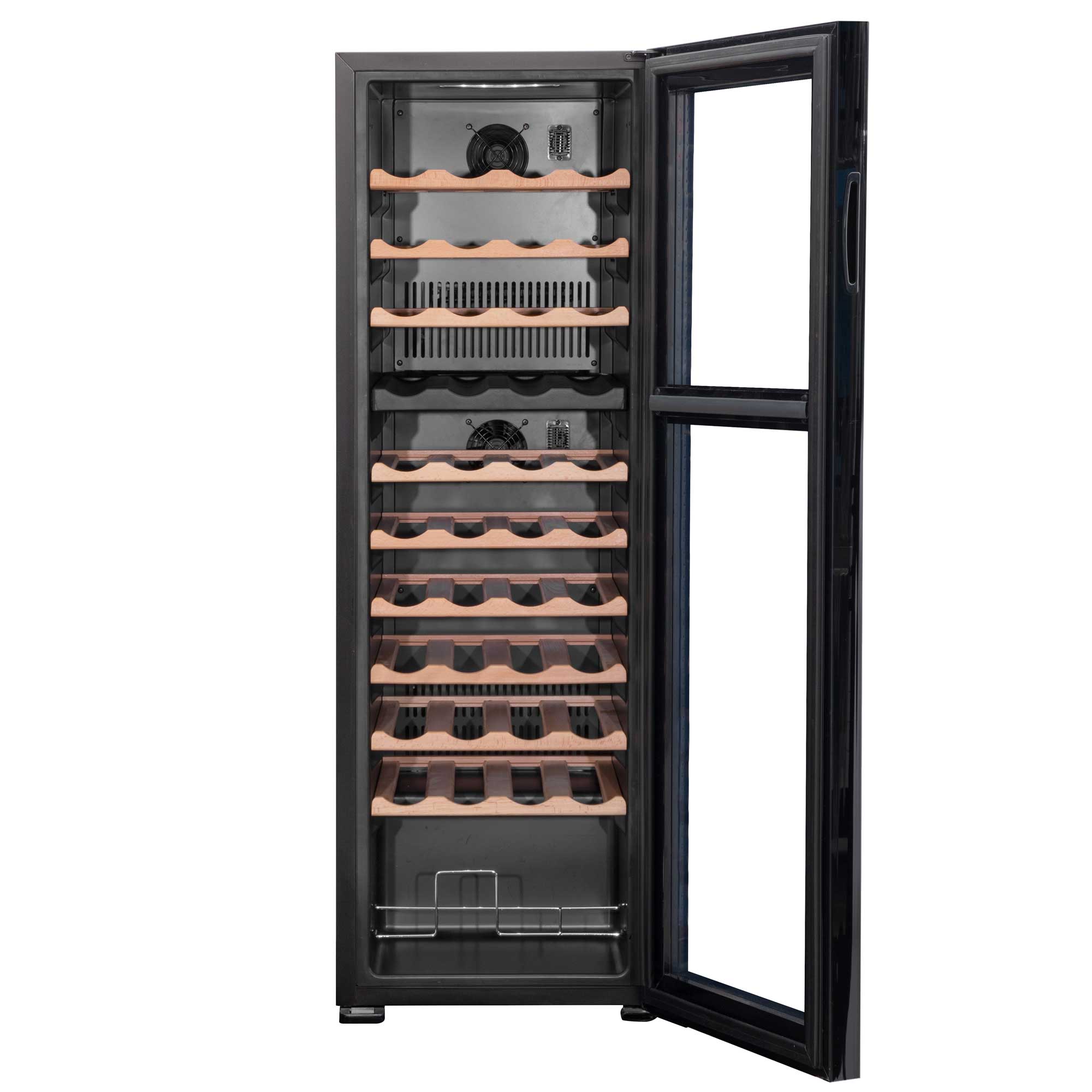 Baridi 44 Bottle Dual Zone Wine Cooler Refrigerator with Touch Screen Controls & Wooden Shelves - Perfect for Home Bars, Restaurants, and Wine Cellars