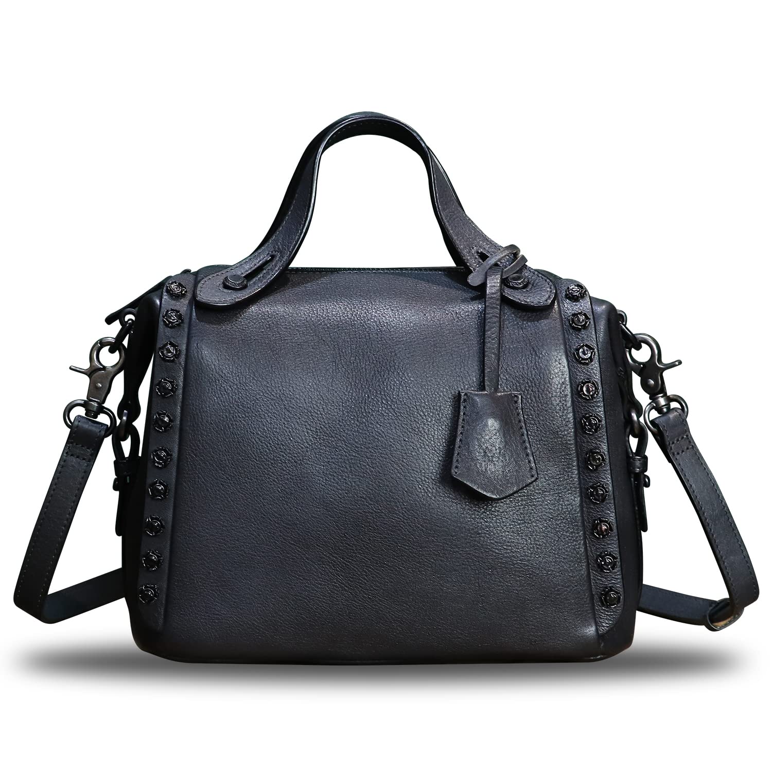 Genuine Leather Satchel Handbag for Women - Vintage Retro Handmade Top Handle Crossbody Shoulder Bag Purse - Perfect for Work, Travel & Everyday Use