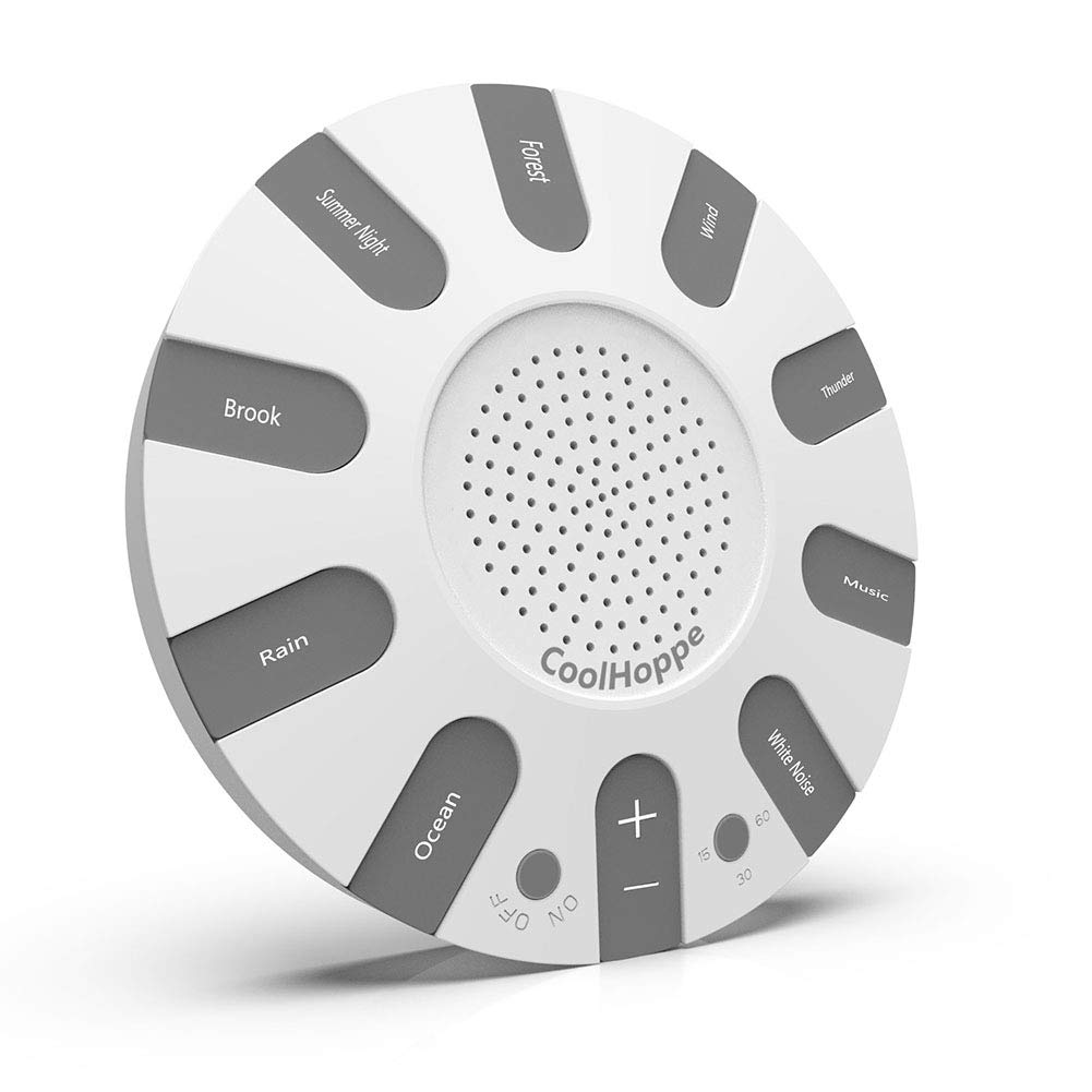 CoolHoppe White Noise Machine - Portable Sleep Sound Machine with 9 Natural Sounds & Timer for Adults, Babies, Office & Travel | Perfect for Nursery, Meditation & Noise Cancellation