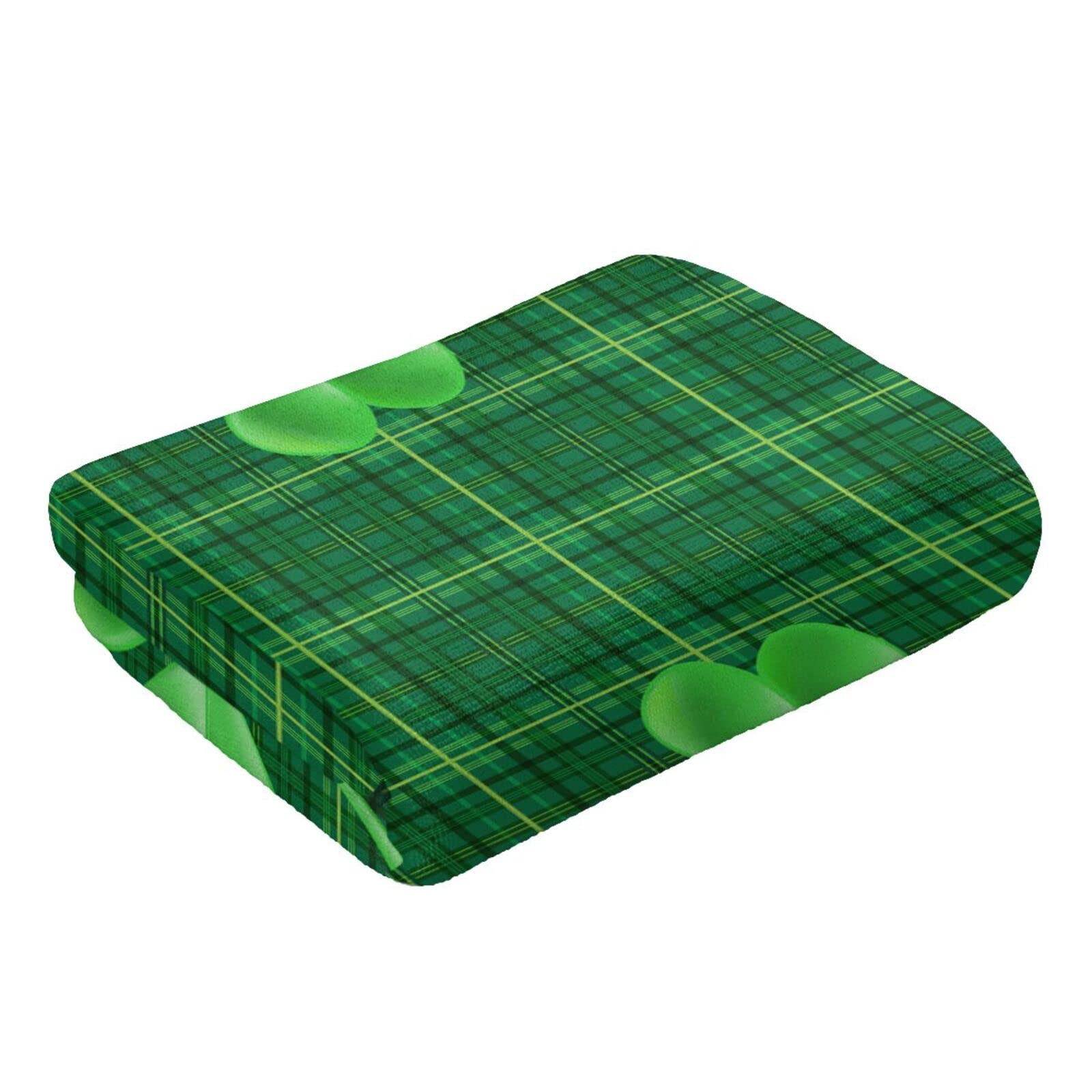 Premium Green Shamrock Plaid Dish Towels - Super Soft & Highly Absorbent Kitchen Hand Towels for St. Patrick's Day Decor - 15.7x27.5 Inch Multipurpose Towels for Home, Bathroom, Hotel, Gym & Spa - Perfect for Irish-Themed Parties, Holiday Gifts & Cozy Farmhouse Kitchens