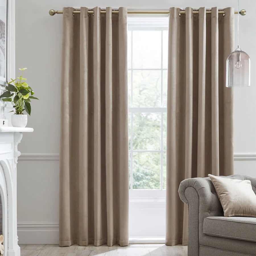 Laurence Llewelyn Bowen Montrose Eyelet Curtains - Premium Linen Window Drapes for Living Room & Bedroom | Elegant Home Decor