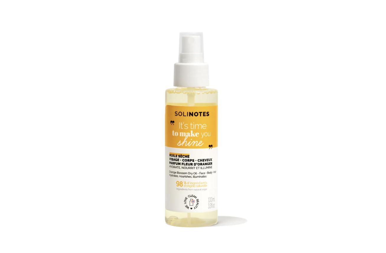 Solinotes Rose Dry Oil for Face, Body & Hair - 100ml - Hydrating & Nourishing - Perfect for Daily Skincare, Massage & Hair Treatment