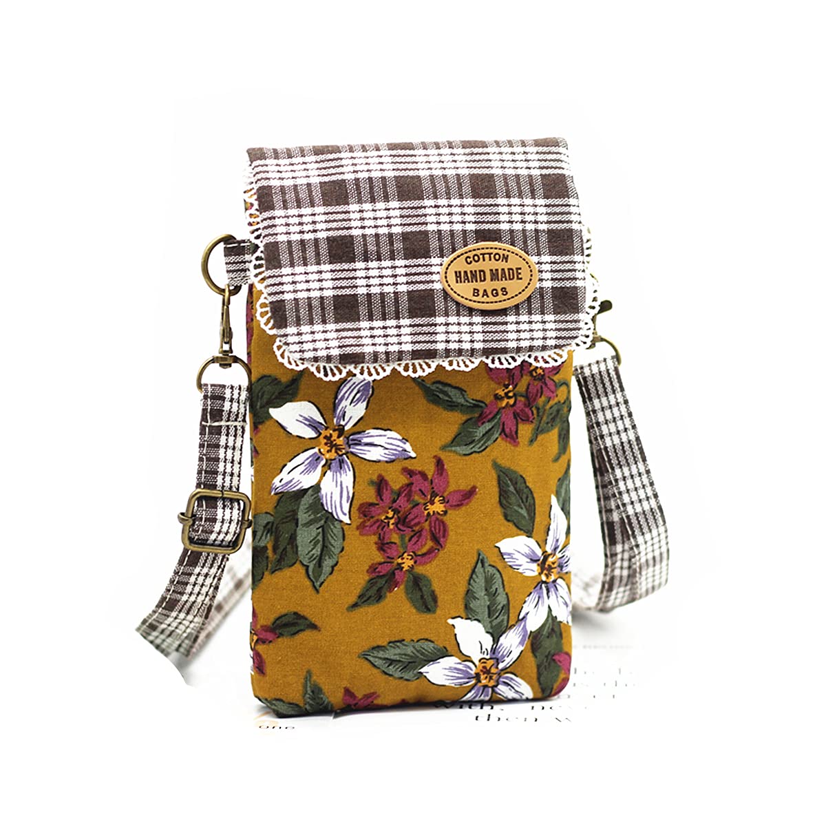 Handmade Cotton Crossbody Shoulder Bag for Women - Floral Pattern Bohemian Purse for Teens & Youth | Perfect for School, Travel & Casual Outings