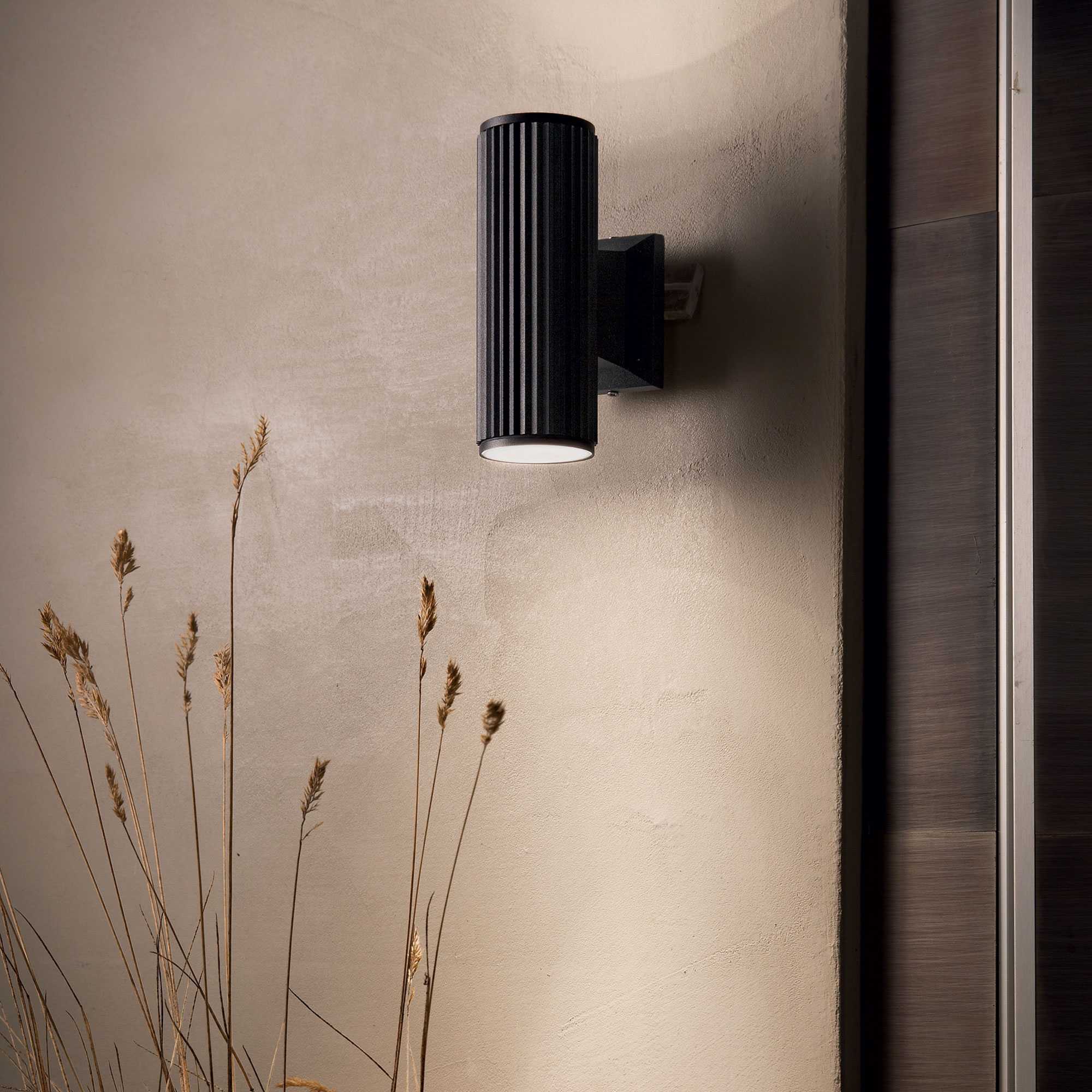 AP2 Up/Down Wall Light - Modern White/Black Finish for Indoor & Outdoor Lighting - Perfect for Porch, Patio, and Entryway Decor