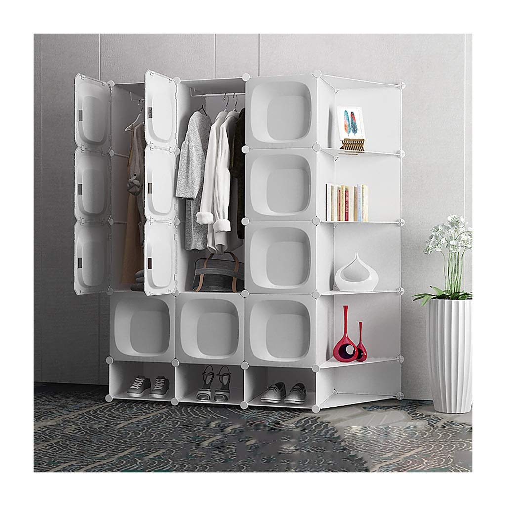 ZZF Combination Wardrobe - Foldable Storage Cabinet with Plastic Fabric, Modern & Economical Closet for Easy Assembly | Perfect for Bedroom, Dorm, Apartment & Small Space Organization
